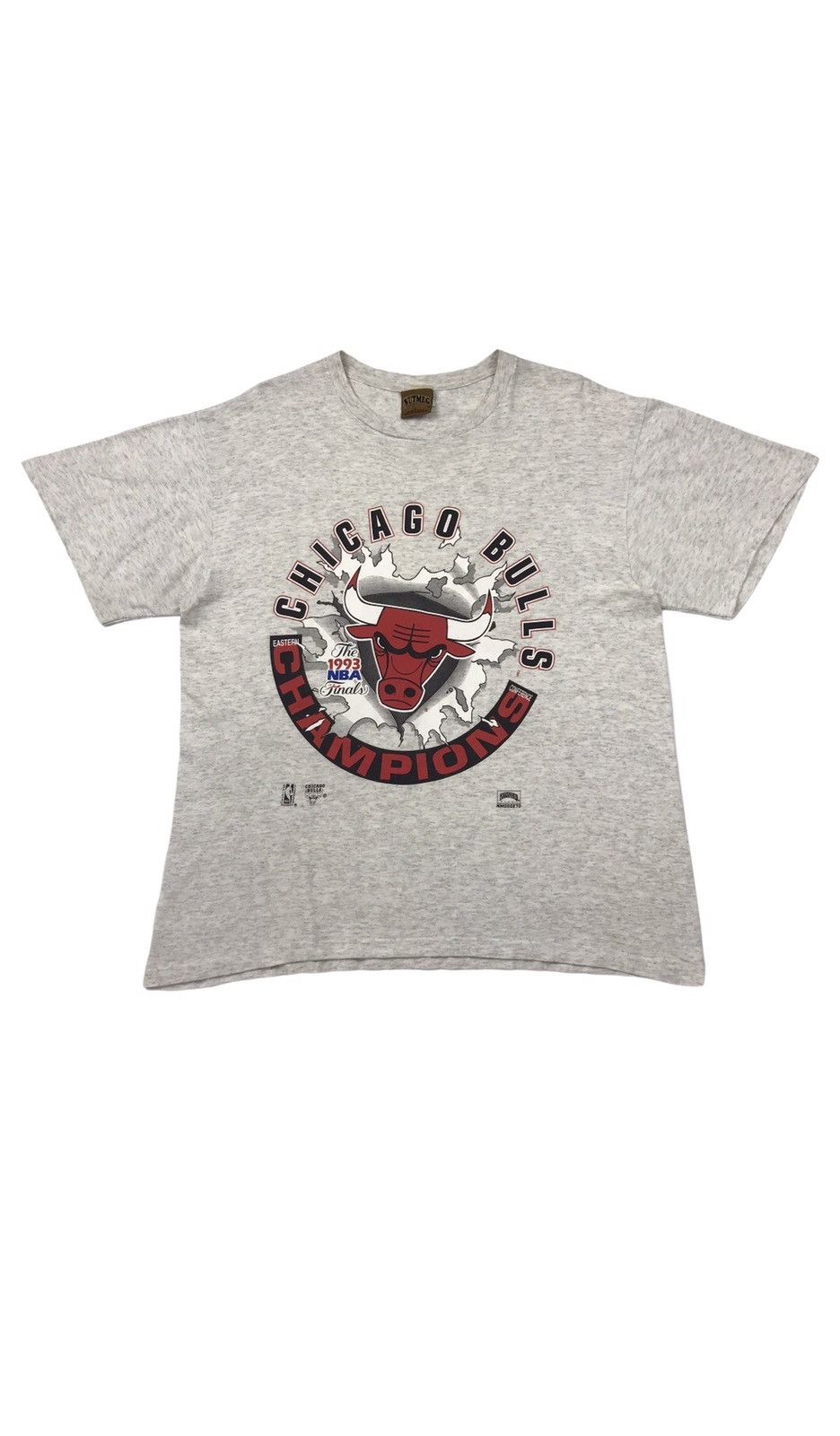 image of Vintage Chicago Bulls The 1993 Nba Finals T-Shirt in Grey, Men's (Size 2XL)