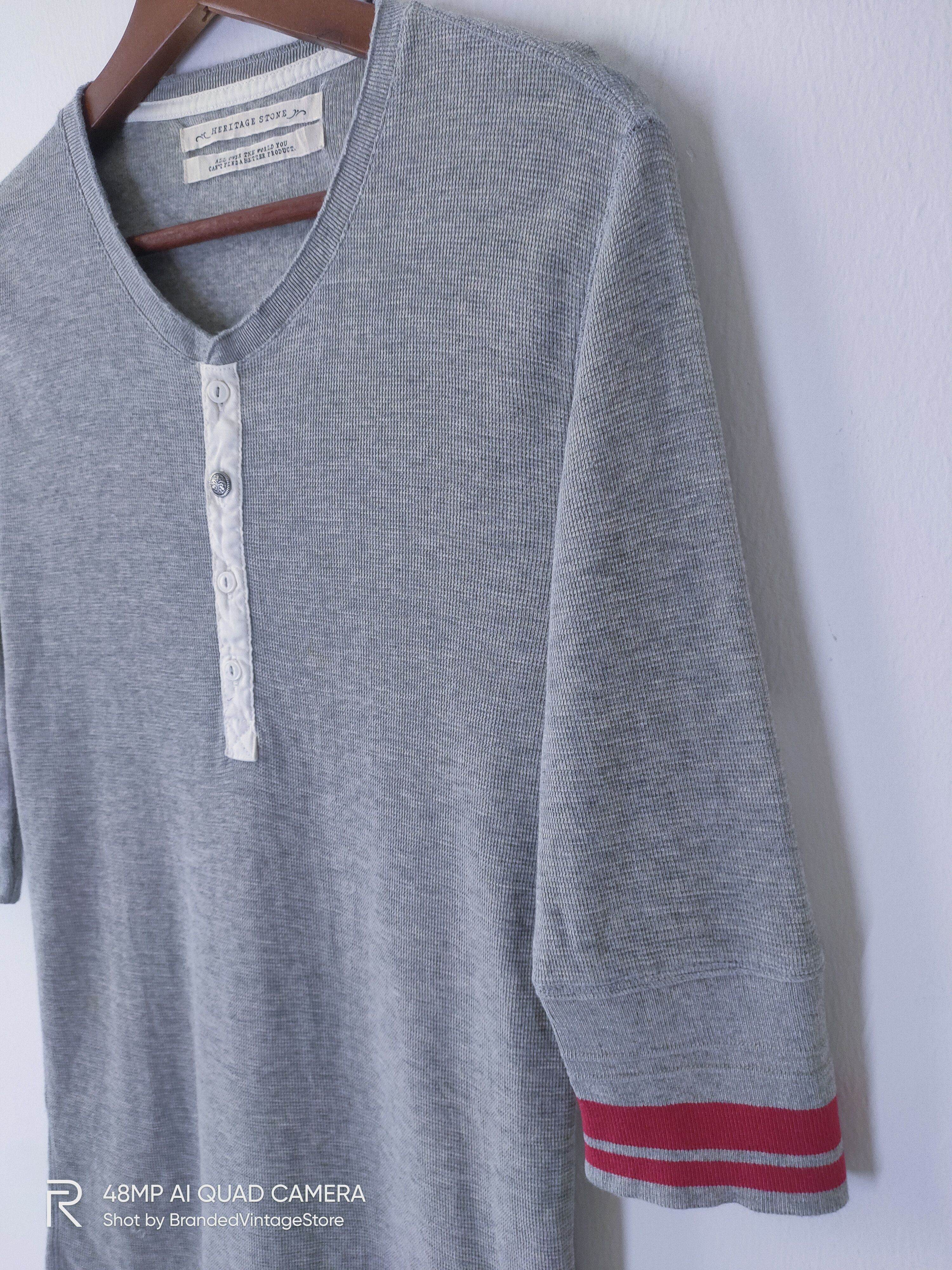 Heritage1981 HERITAGE STONE Unisex Slim Fit 3Q Half Button Sweatshirt Size S / US 4 / IT 40 - 4 Thumbnail