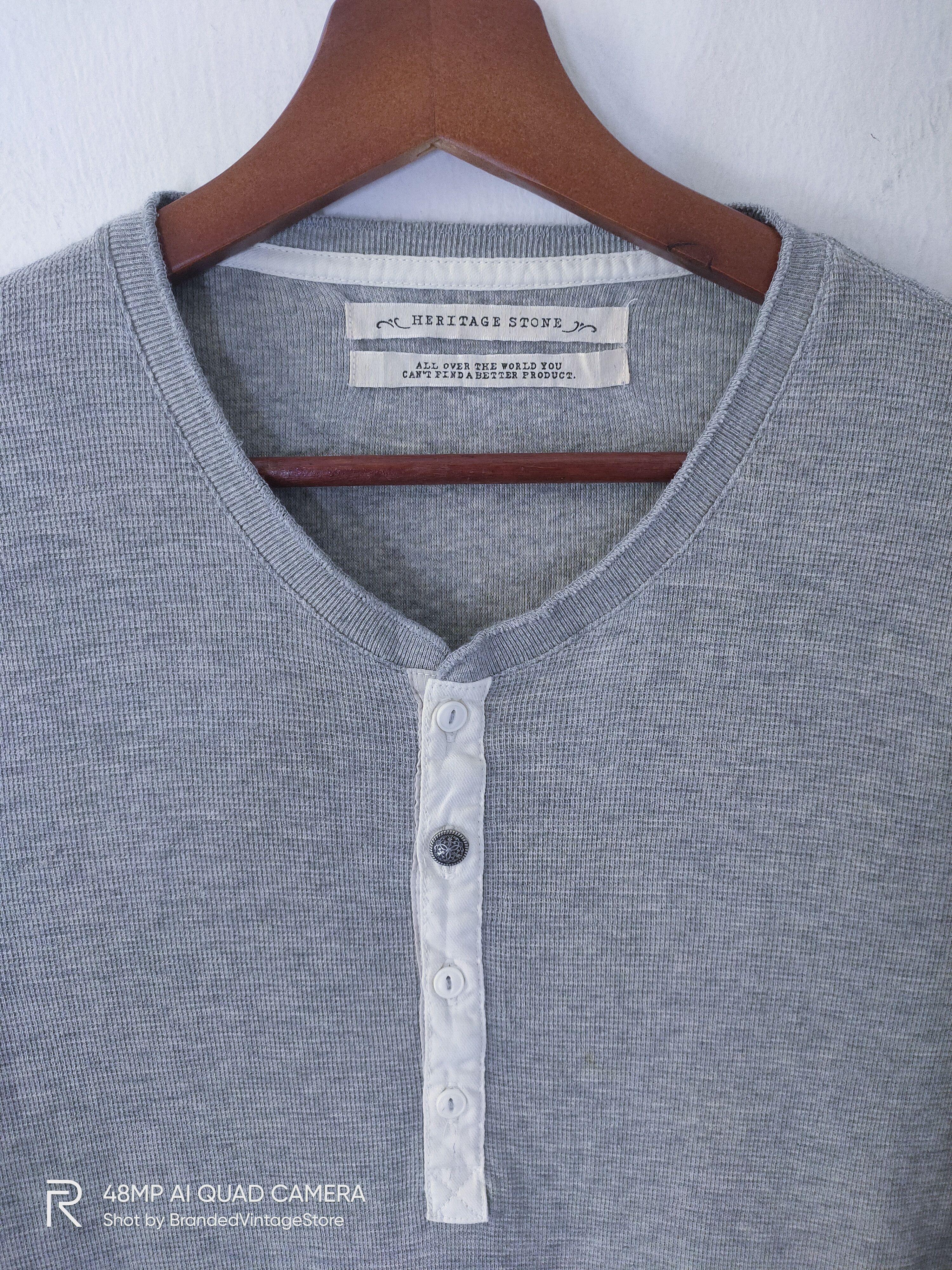 Heritage1981 HERITAGE STONE Unisex Slim Fit 3Q Half Button Sweatshirt Size S / US 4 / IT 40 - 3 Thumbnail