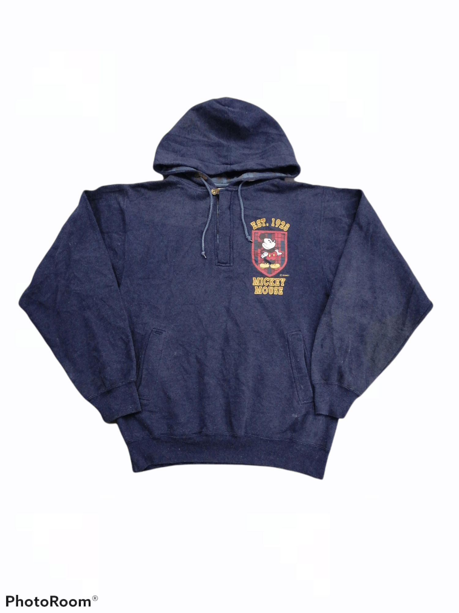 Disney × Mickey Mouse × Velva Sheen Vintage Mickey Mouse Half Zipper Hoodies Size US M / EU 48-50 / 2 - 1 Thumbnail