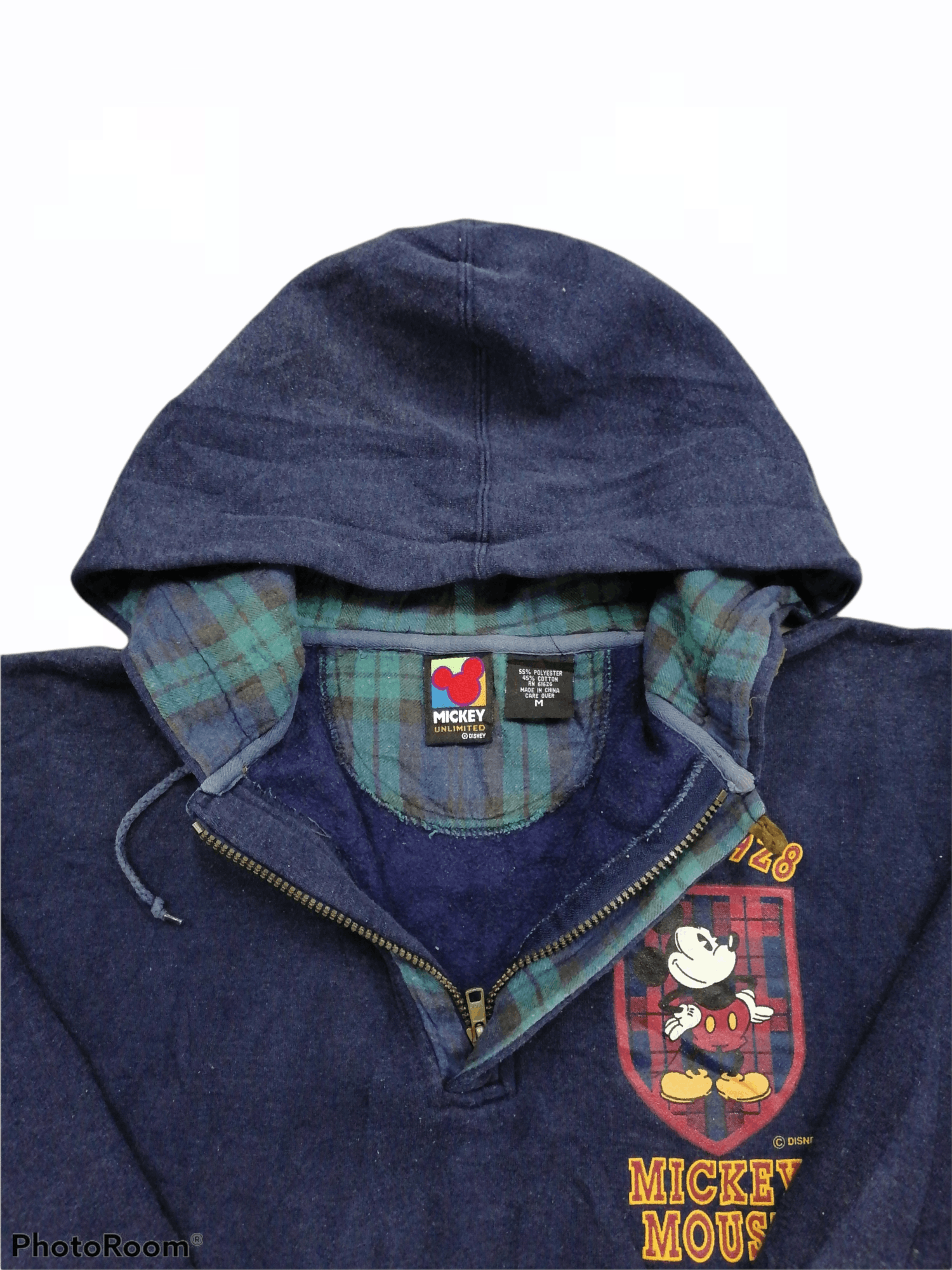 Disney × Mickey Mouse × Velva Sheen Vintage Mickey Mouse Half Zipper Hoodies Size US M / EU 48-50 / 2 - 3 Thumbnail