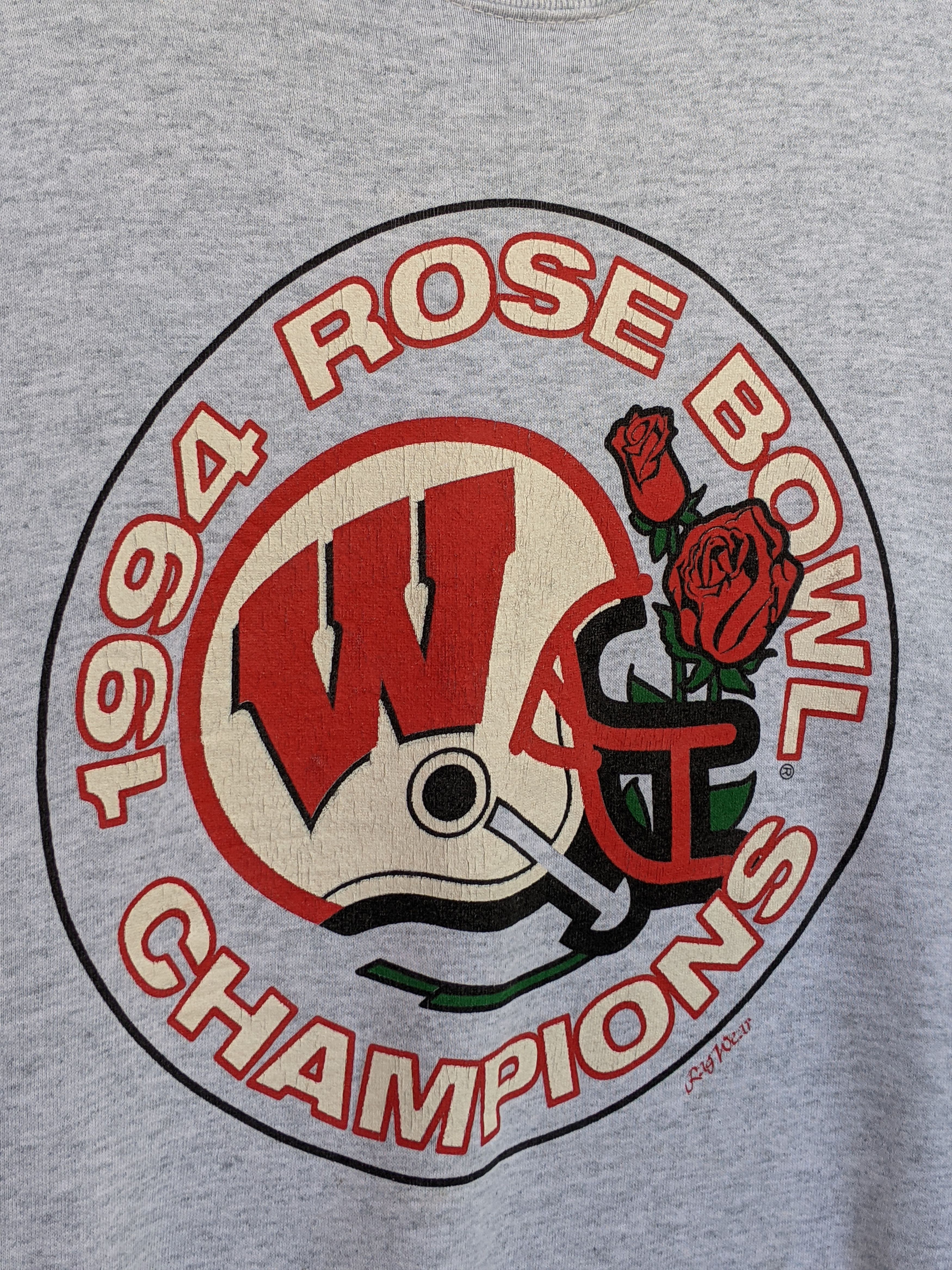 Fruit Of The Loom Vintage 1994 Winconsin Badger Rose Bowl Champions Sweatshirt Size US XL / EU 56 / 4 - 3 Thumbnail