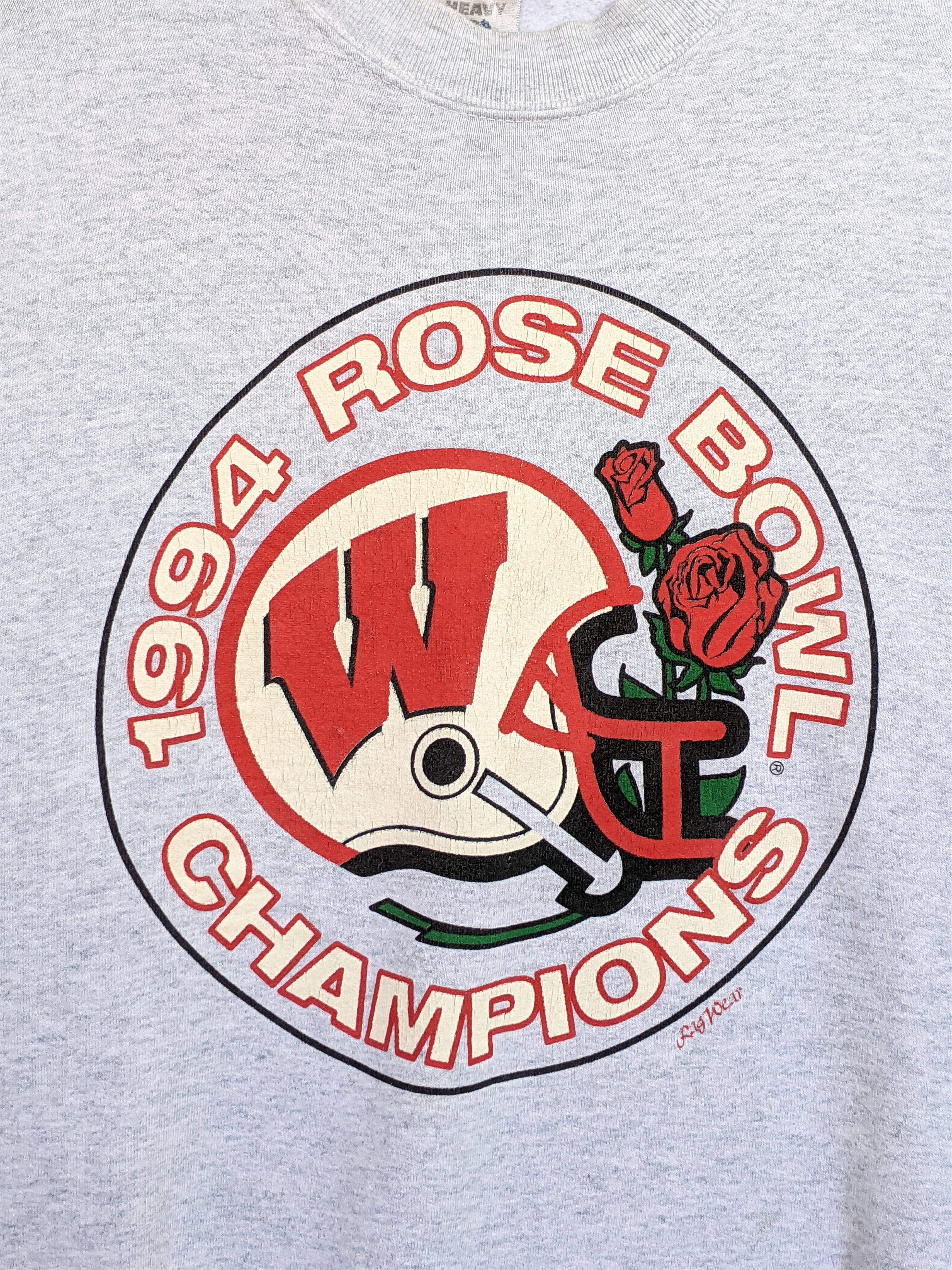 Fruit Of The Loom Vintage 1994 Winconsin Badger Rose Bowl Champions Sweatshirt Size US XL / EU 56 / 4 - 5 Thumbnail