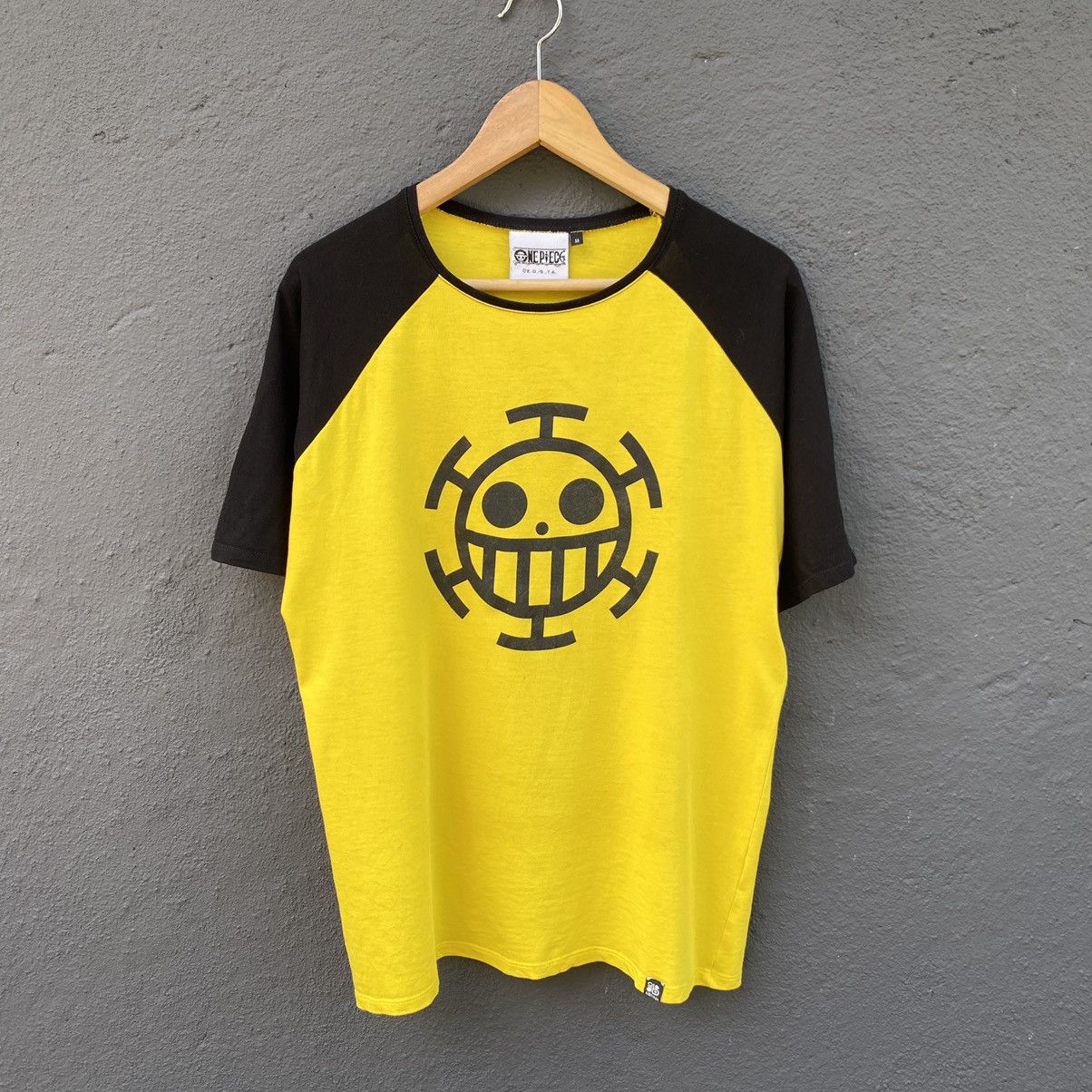 image of Anima x One Piece Vintage Trafagar Law One Piece Character Anime Tee in Yellow, Men's (Size Medium)