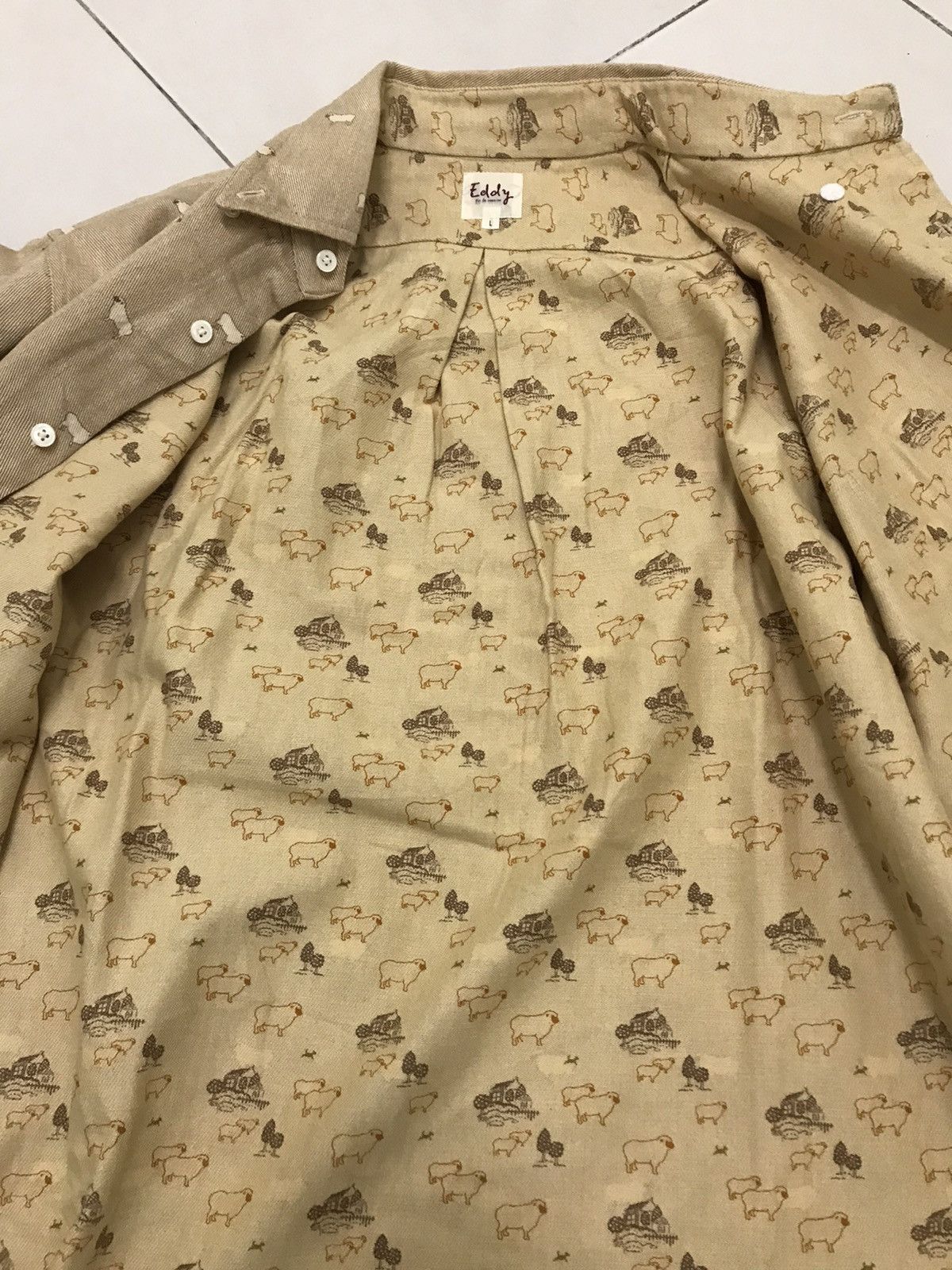 Japanese Brand Made In Japan Eddy Fin De Semaine Sheeps Shirt Size US L / EU 52-54 / 3 - 8 Thumbnail