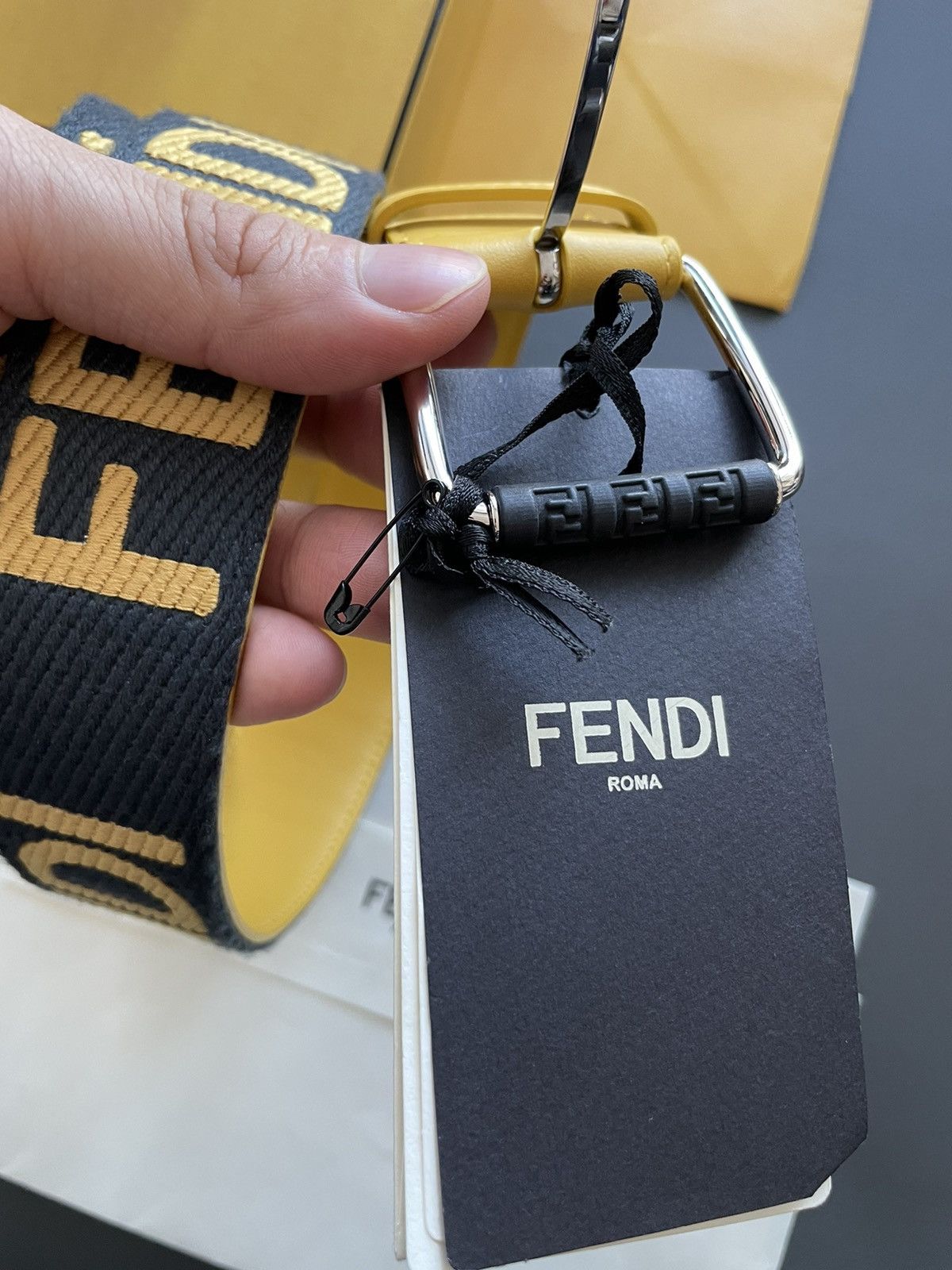 Fendi Rare BrandNEW Runway Limited Edition Fendi Logo Leather Belt Size ONE SIZE - 16 Thumbnail