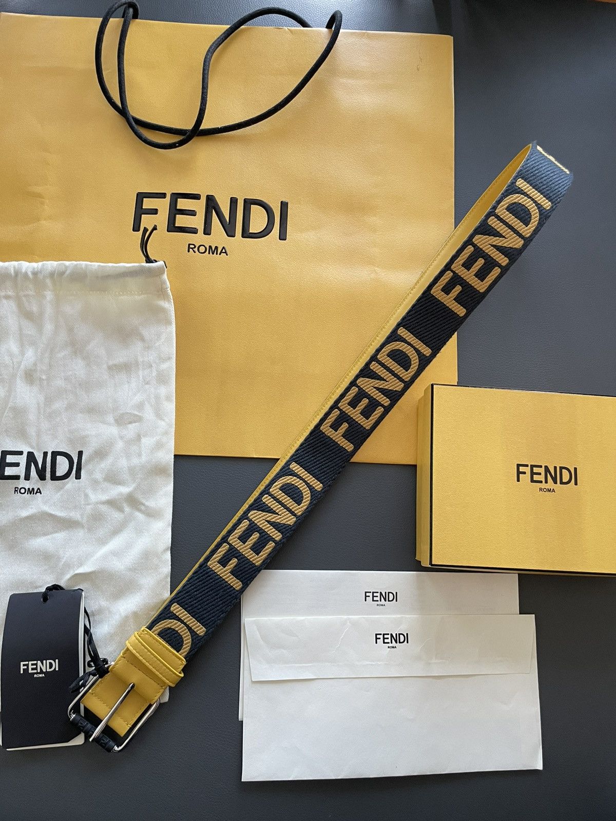 Fendi Rare BrandNEW Runway Limited Edition Fendi Logo Leather Belt Size ONE SIZE - 21 Thumbnail