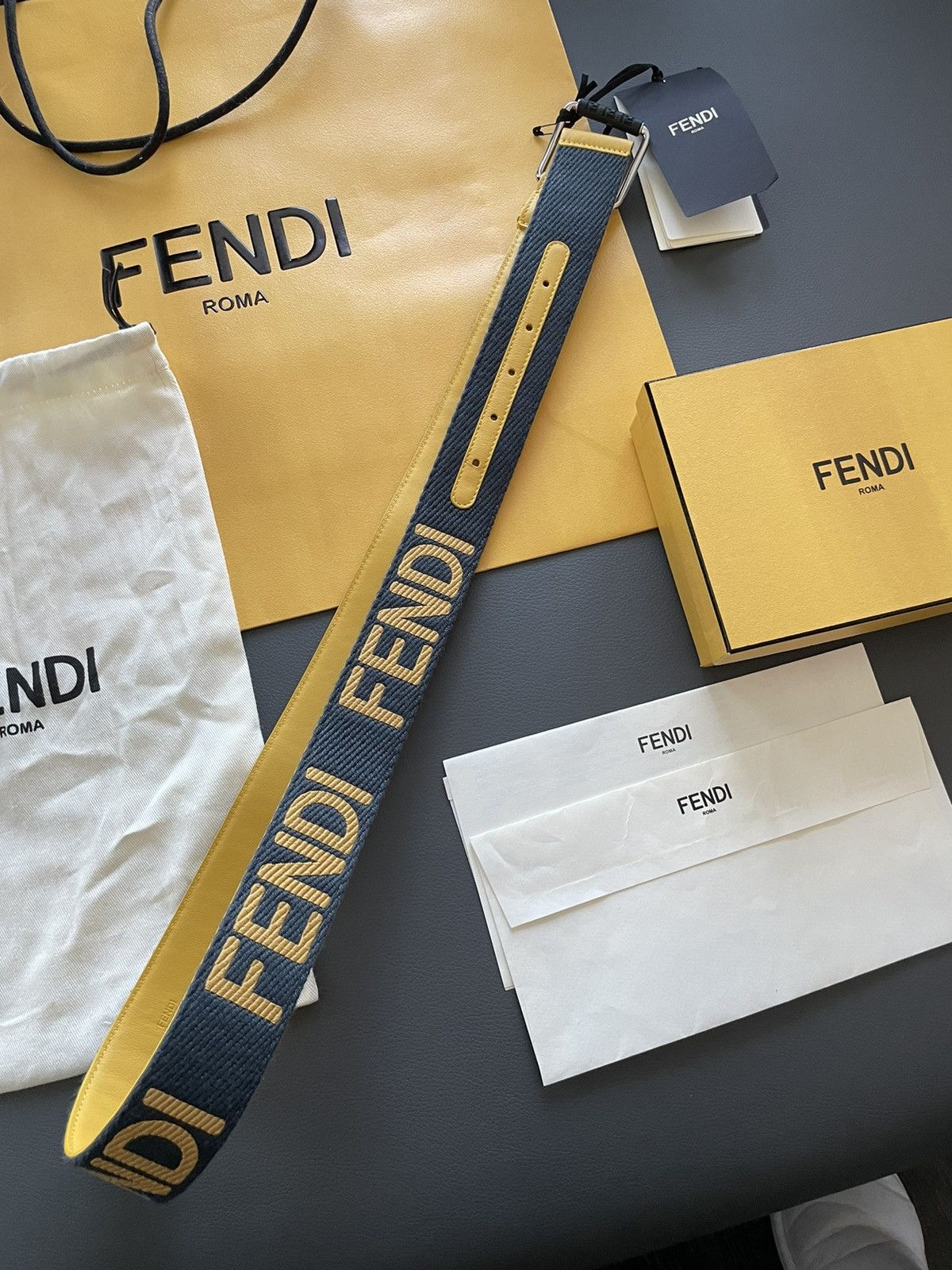 Fendi Rare BrandNEW Runway Limited Edition Fendi Logo Leather Belt Size ONE SIZE - 23 Thumbnail