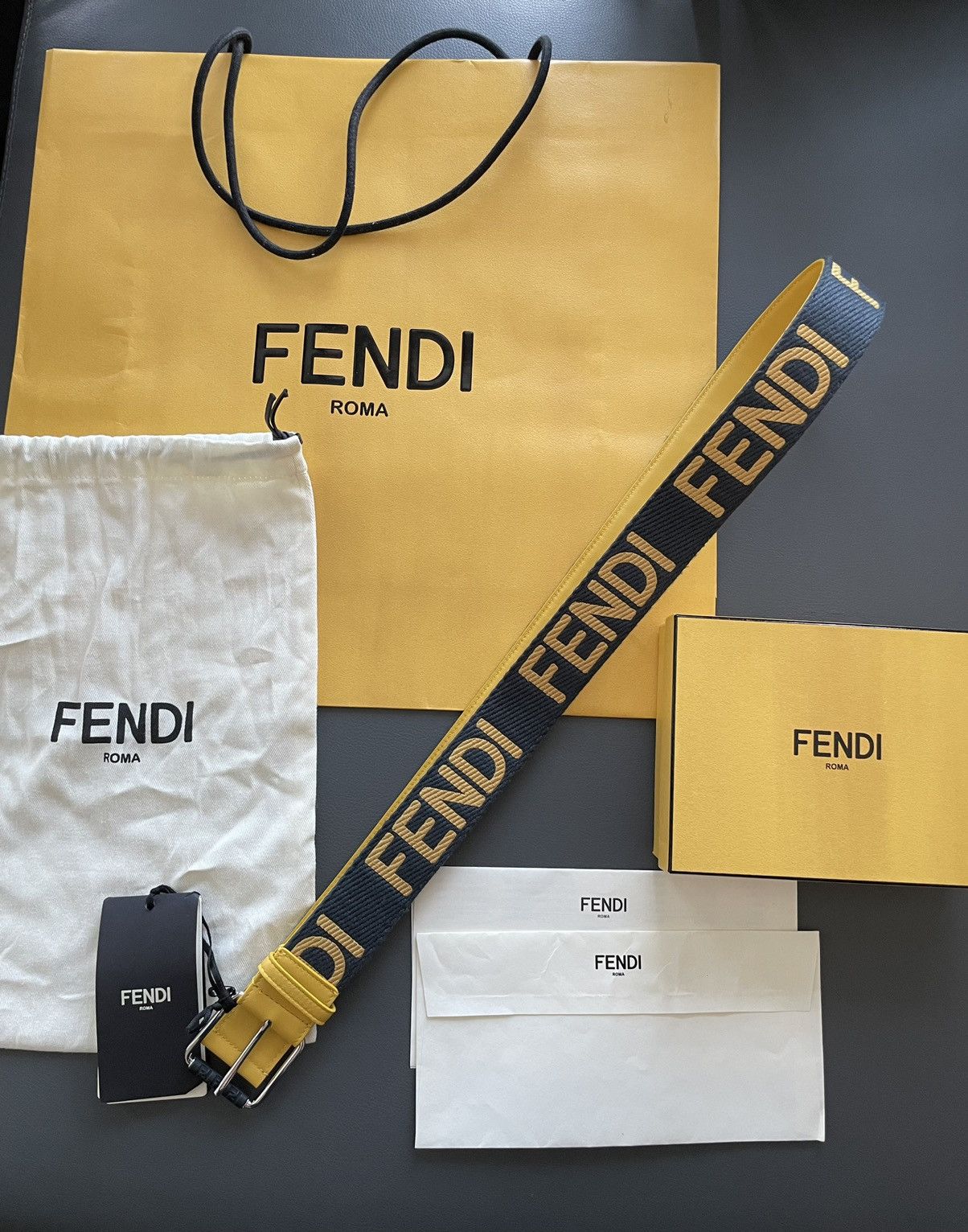 Fendi Rare BrandNEW Runway Limited Edition Fendi Logo Leather Belt Size ONE SIZE - 19 Thumbnail