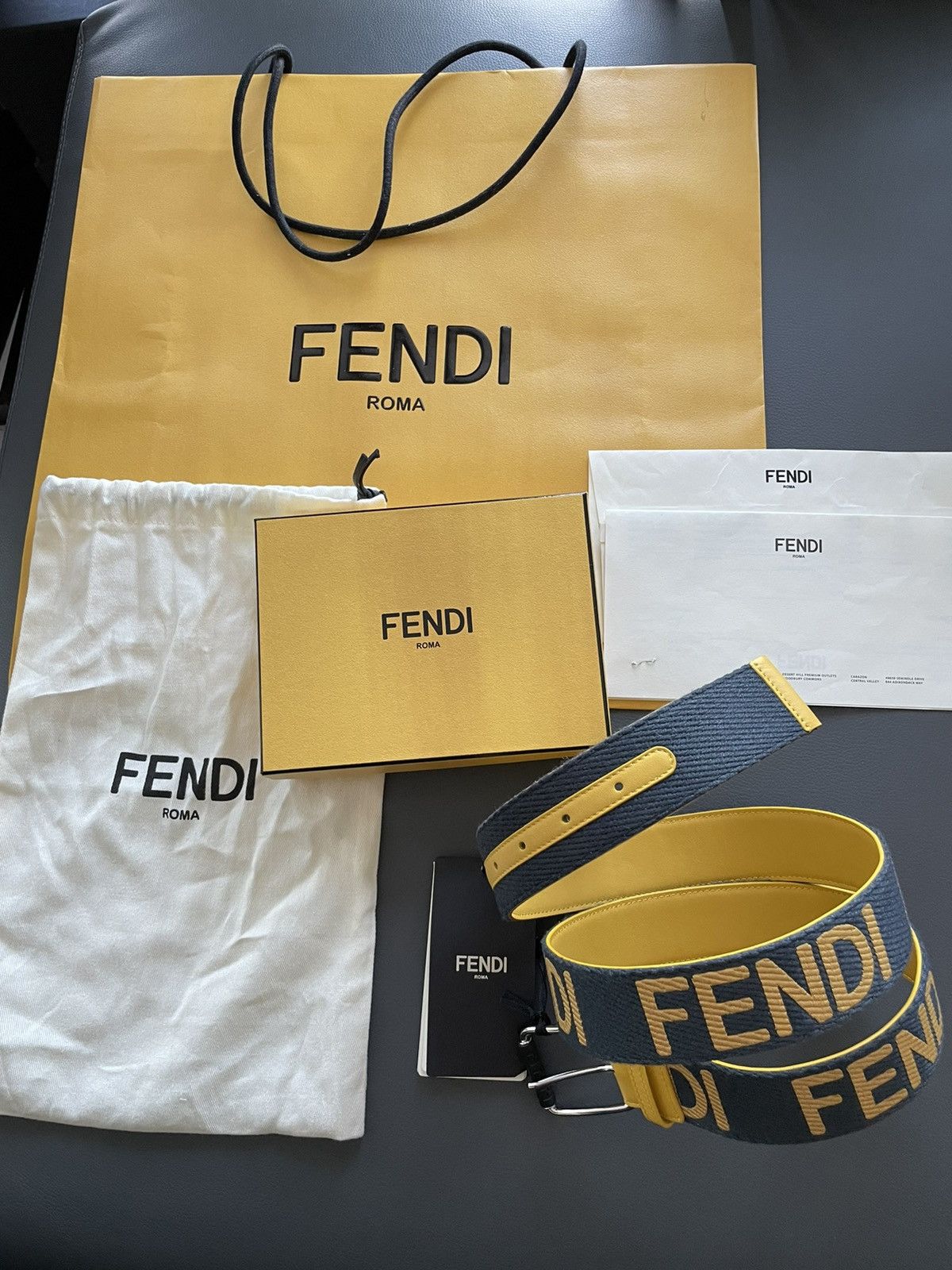 Fendi Rare BrandNEW Runway Limited Edition Fendi Logo Leather Belt Size ONE SIZE - 11 Thumbnail
