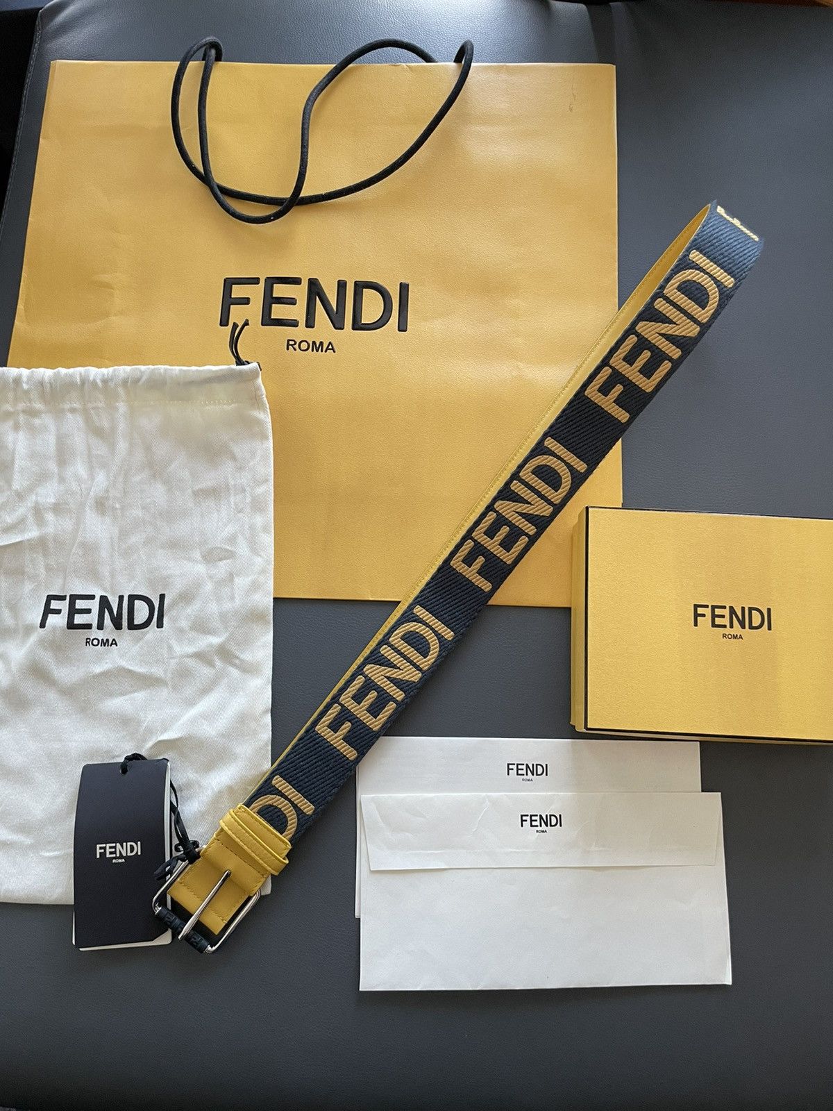 Fendi Rare BrandNEW Runway Limited Edition Fendi Logo Leather Belt Size ONE SIZE - 22 Thumbnail