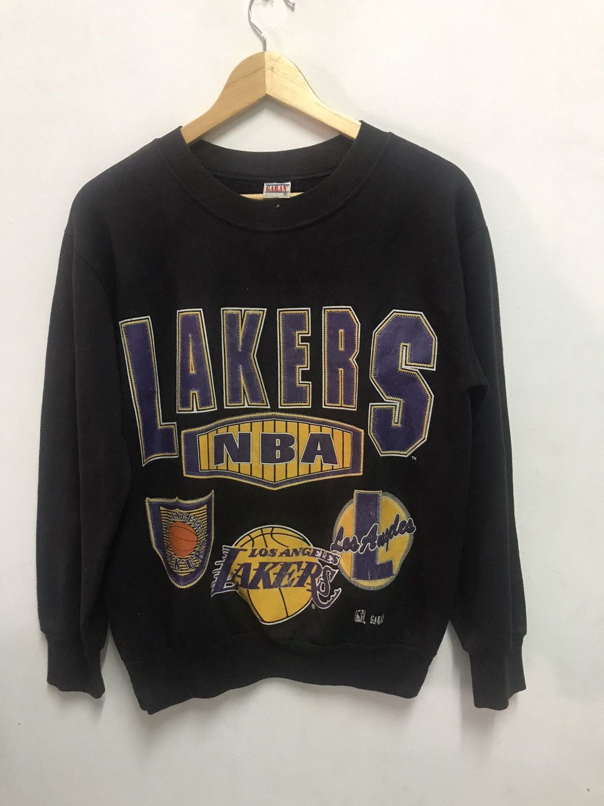 image of Vintage Miller 1992 Los Angeles Lakers Sweatshirt in Black, Men's (Size Medium)