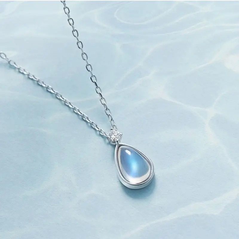 Jewelry × Vintage Water Drop Moonstone Pendant Necklace Size ONE SIZE - 1 Thumbnail