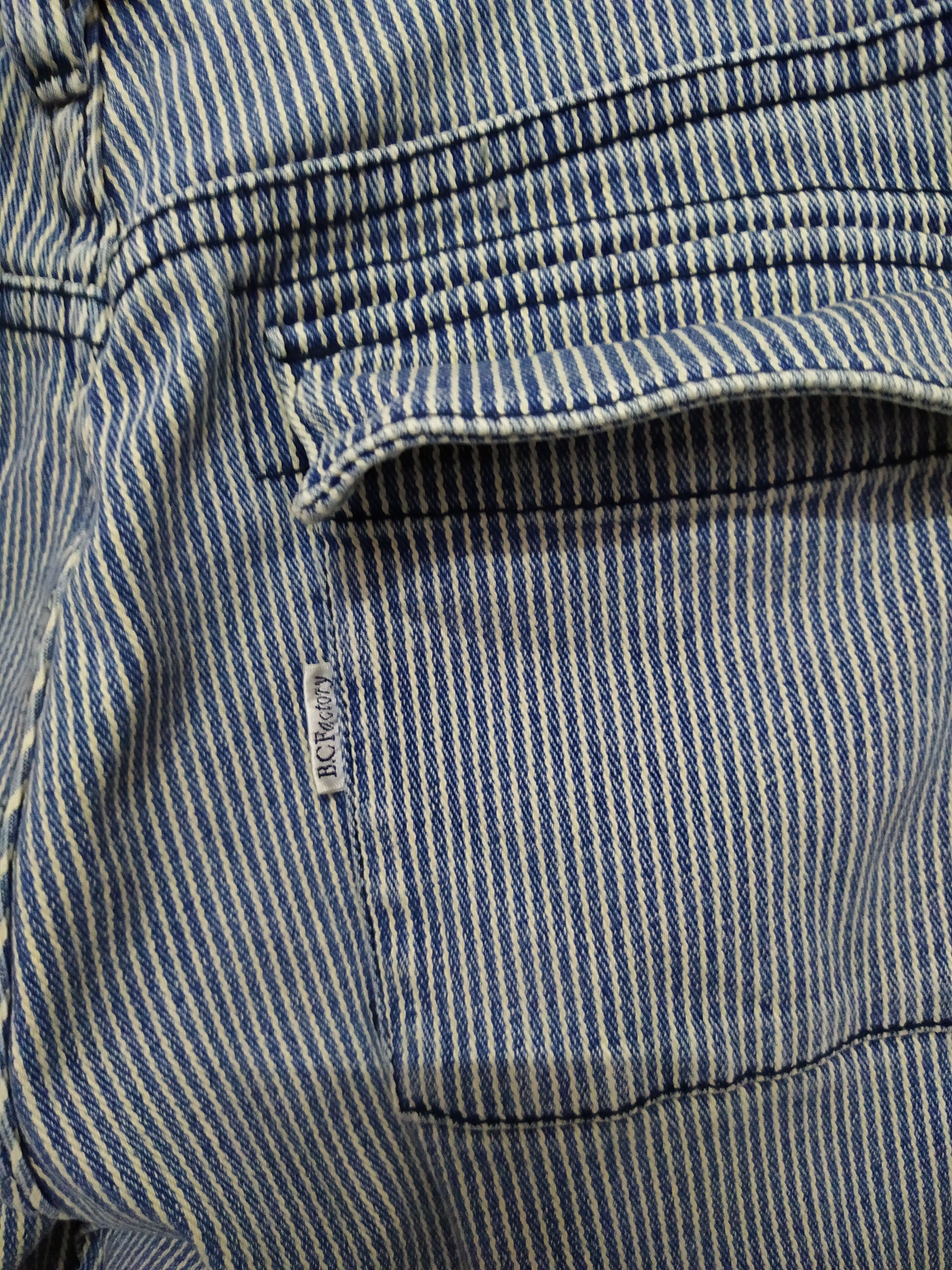 Japanese Brand B.C FACTORY JAPAN HICKORY STRIPE CARGO DENIM (B666) w33 Size US 33 - 6 Thumbnail