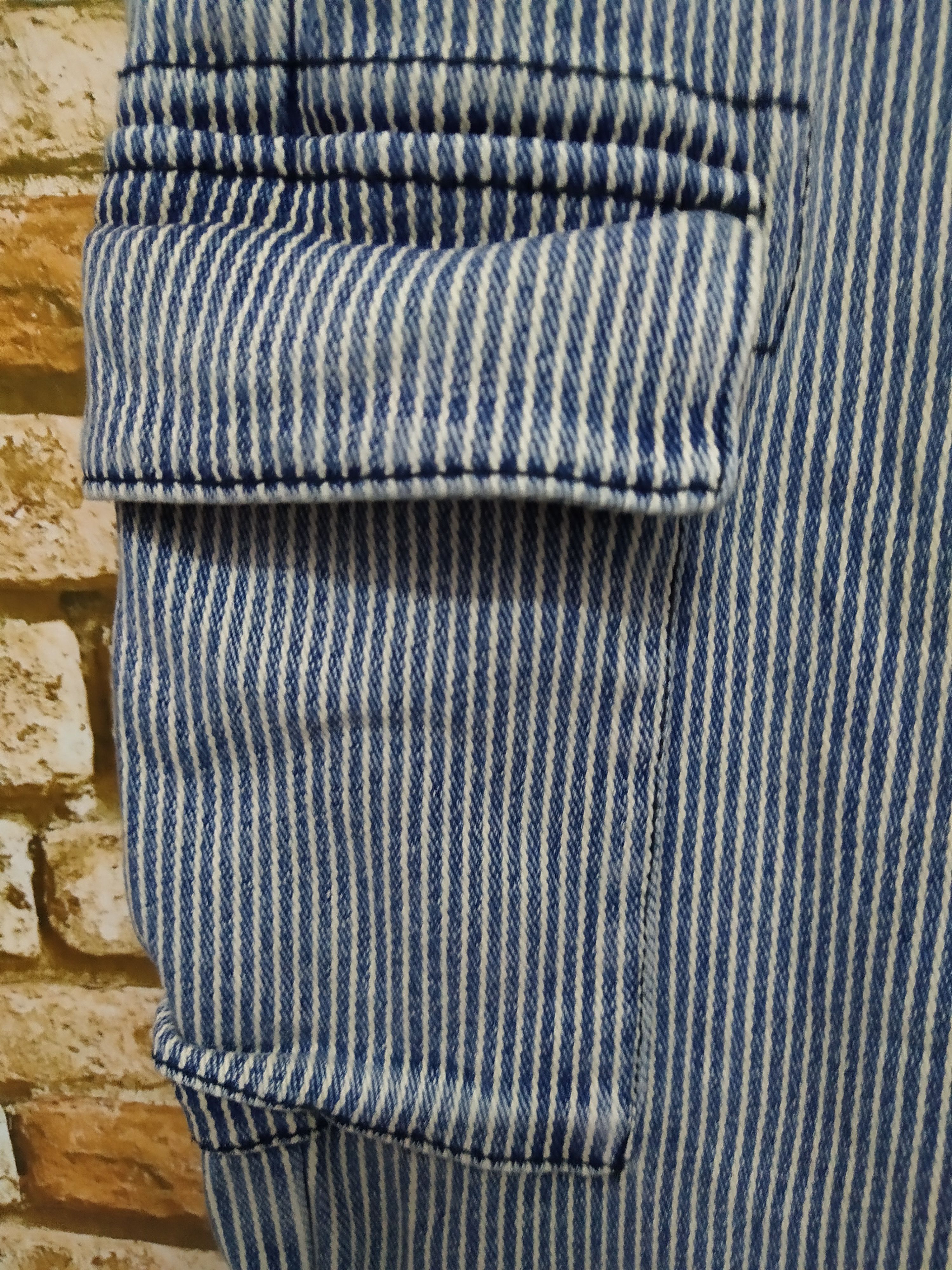 Japanese Brand B.C FACTORY JAPAN HICKORY STRIPE CARGO DENIM (B666) w33 Size US 33 - 3 Thumbnail