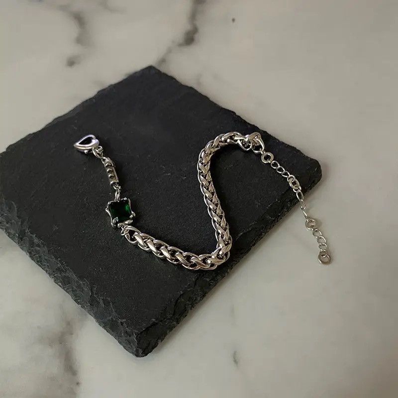 Jewelry × Vintage Square Zircon Thick Bracelet Size ONE SIZE - 5 Thumbnail