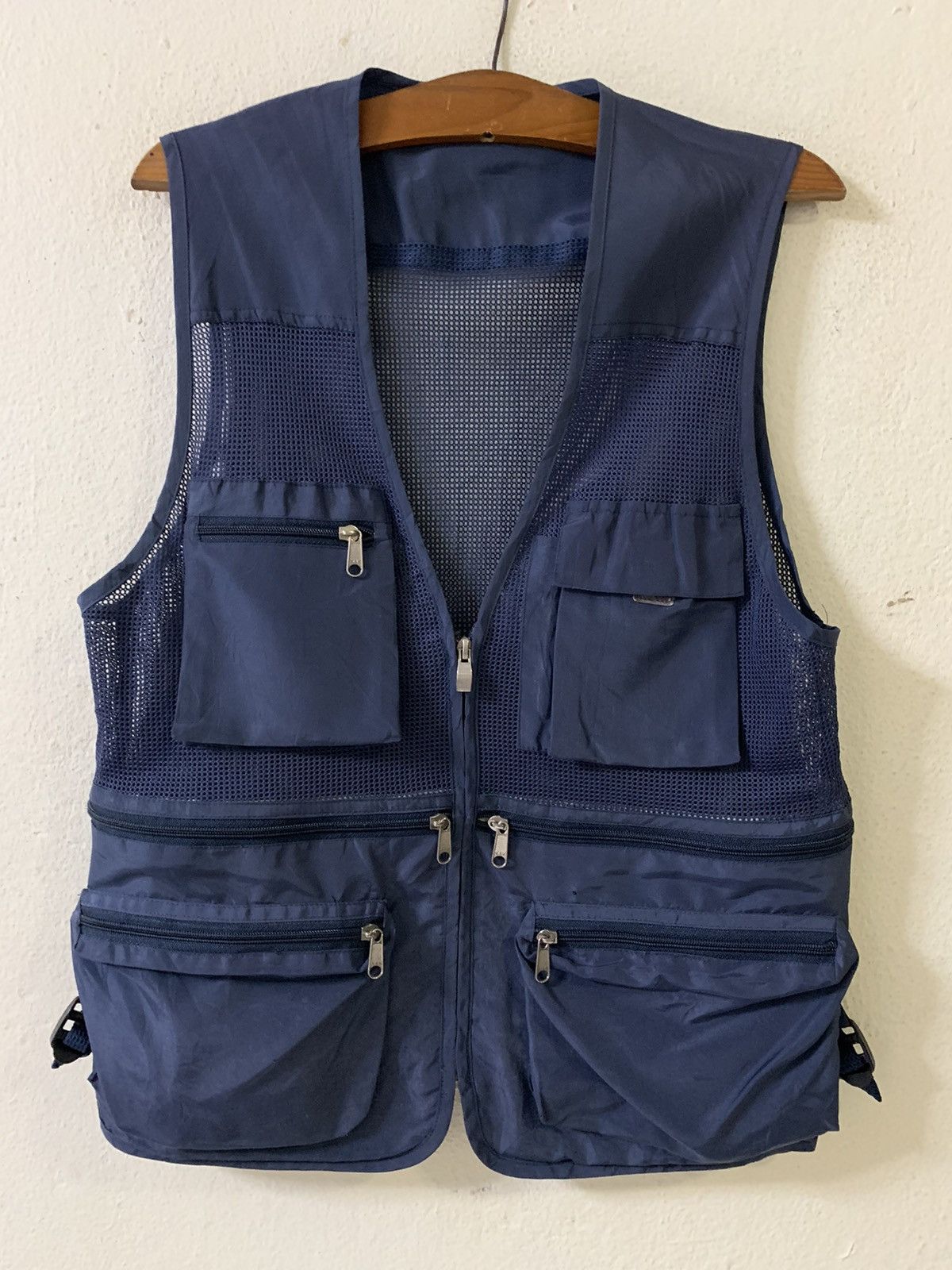 image of Unbranded Multipocket Tactical Fishing Vest in Blue, Men's (Size Small)