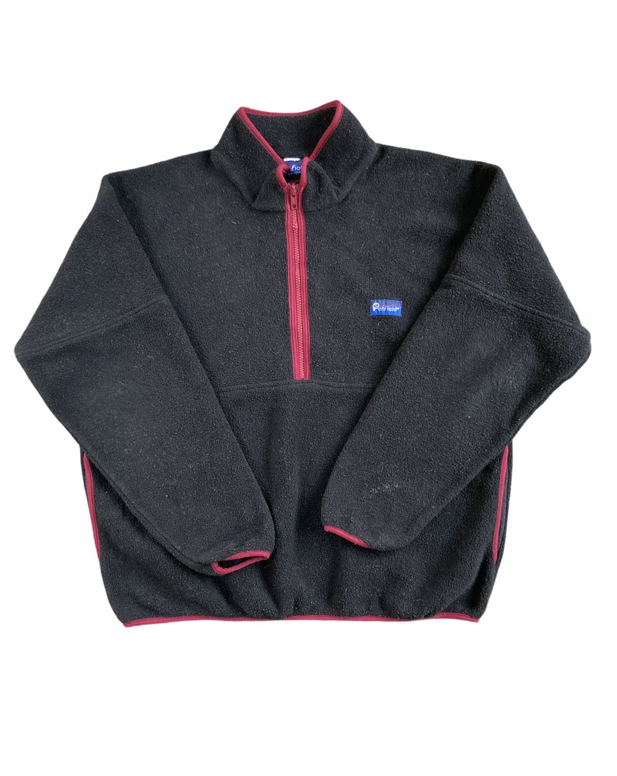image of Made In USA x Penfield Half Zipper Fleece in Black, Men's (Size Large)