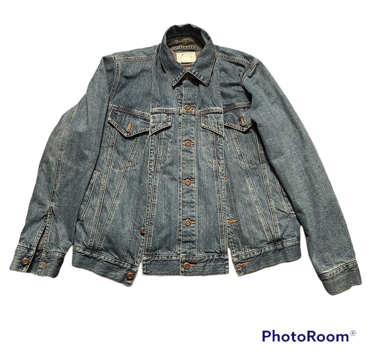 image of Miharayasuhiro Mihara Yasuhiro Pleated Jean Jacket Medium M Sosu Co Ltd in Blue, Men's