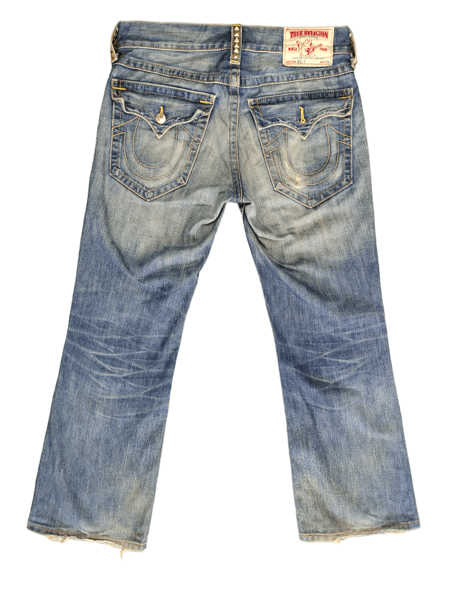 Vtg True Religion BILLY Spike Distressed Jeans Y2k