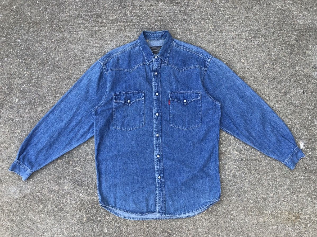 Levi's Vintage Levi’s Snap Button Denim Western Shirt Size US L / EU 52-54 / 3 - 12 Thumbnail