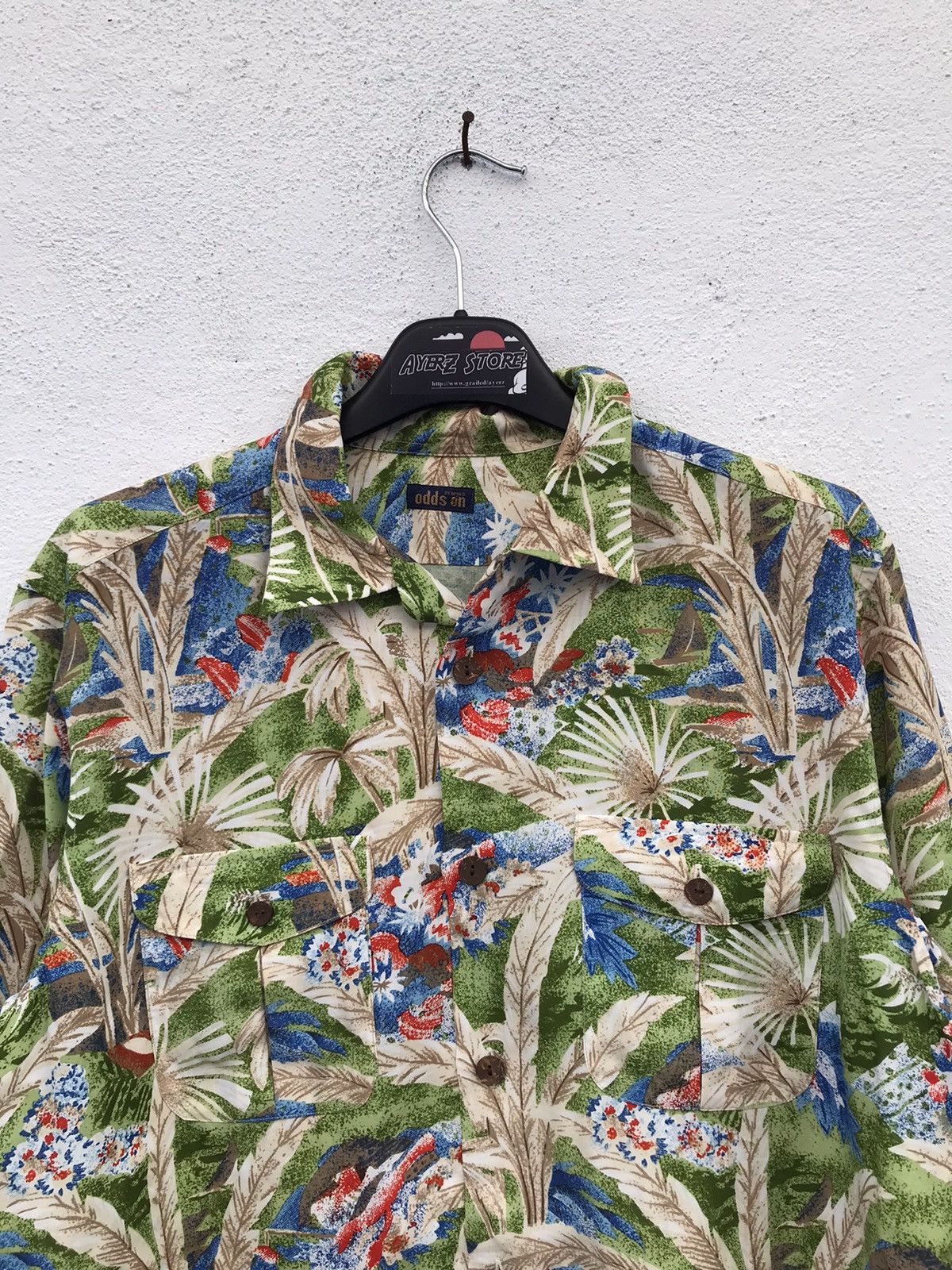 Japanese Brand Made In Japan Odds On by Akira O. floral Shirts Size L / US 10 / IT 46 - 2 Thumbnail
