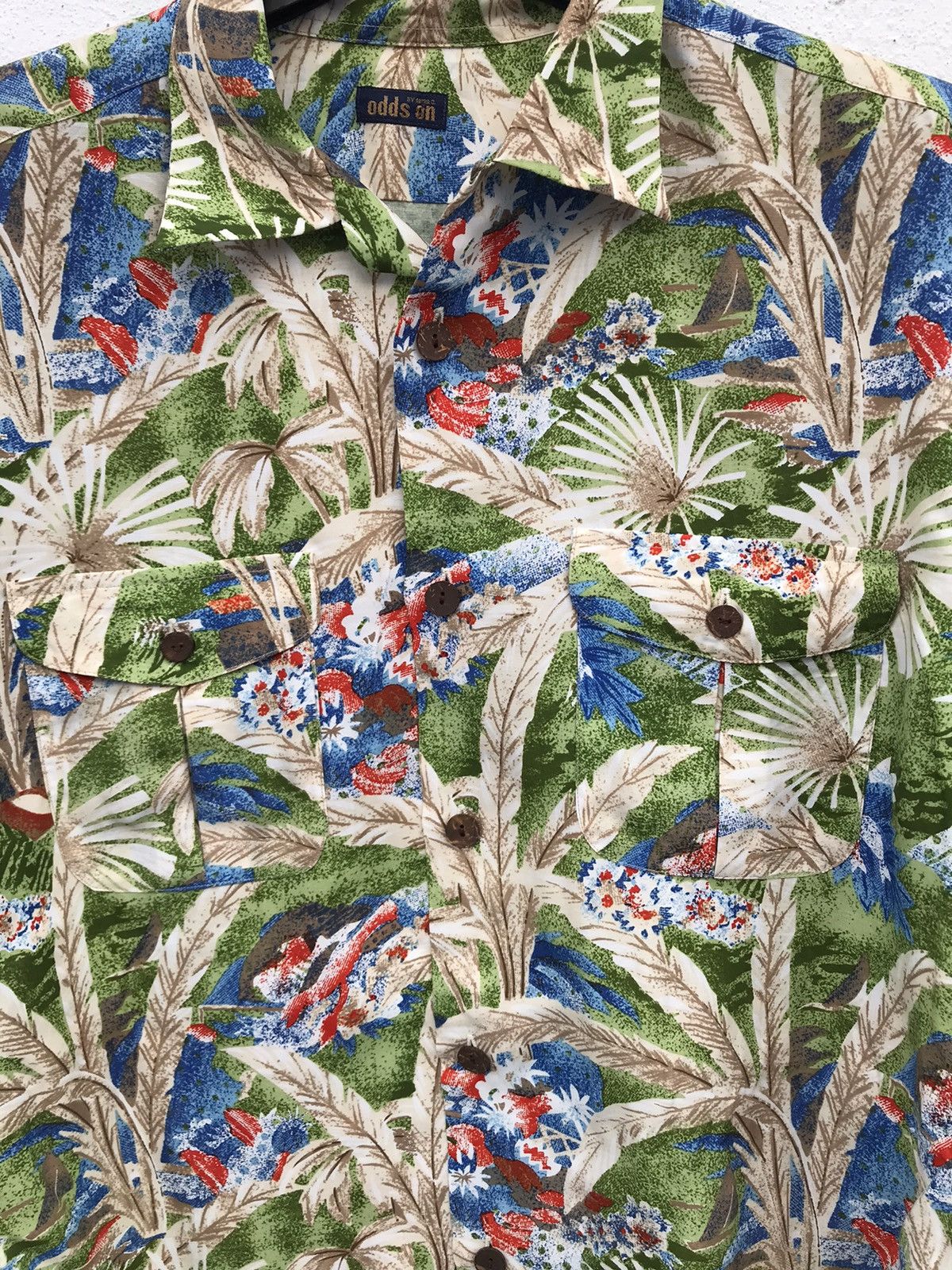 Japanese Brand Made In Japan Odds On by Akira O. floral Shirts Size L / US 10 / IT 46 - 3 Thumbnail