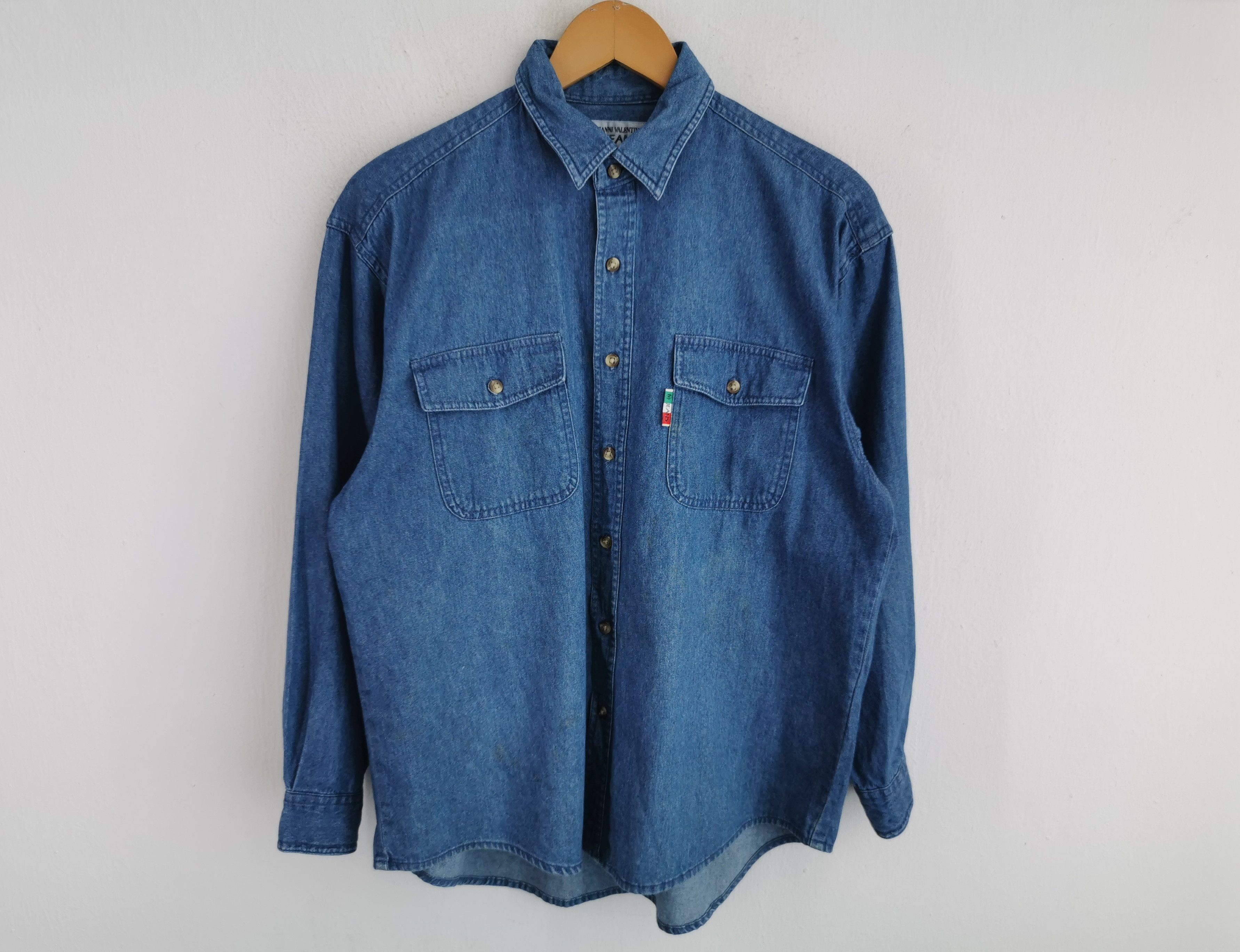 Gianni Valentino Button Down Denim Casual Shirt Size L