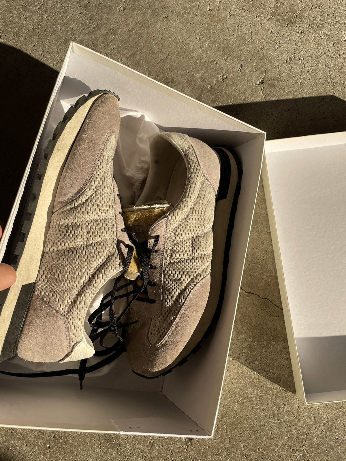 image of Maison Margiela Low Top Runner Shoes in Grey, Men's (Size 10)
