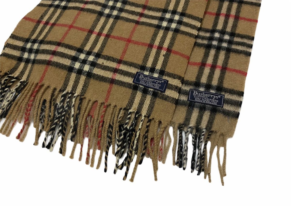 Burberry × Burberry Prorsum × Vintage Combo 1990s Burberrys Cashmere Scarf Made In England Size ONE SIZE - 5 Thumbnail