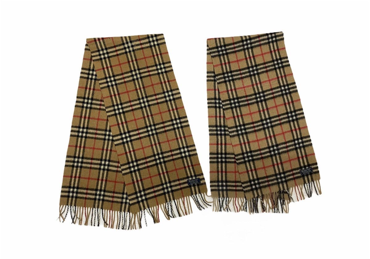 Burberry × Burberry Prorsum × Vintage Combo 1990s Burberrys Cashmere Scarf Made In England Size ONE SIZE - 2 Thumbnail