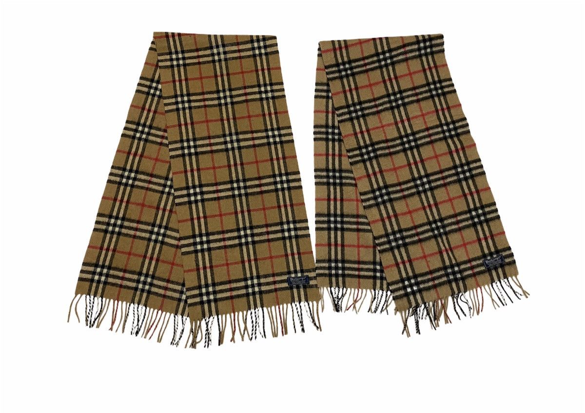 Burberry × Burberry Prorsum × Vintage Combo 1990s Burberrys Cashmere Scarf Made In England Size ONE SIZE - 4 Thumbnail