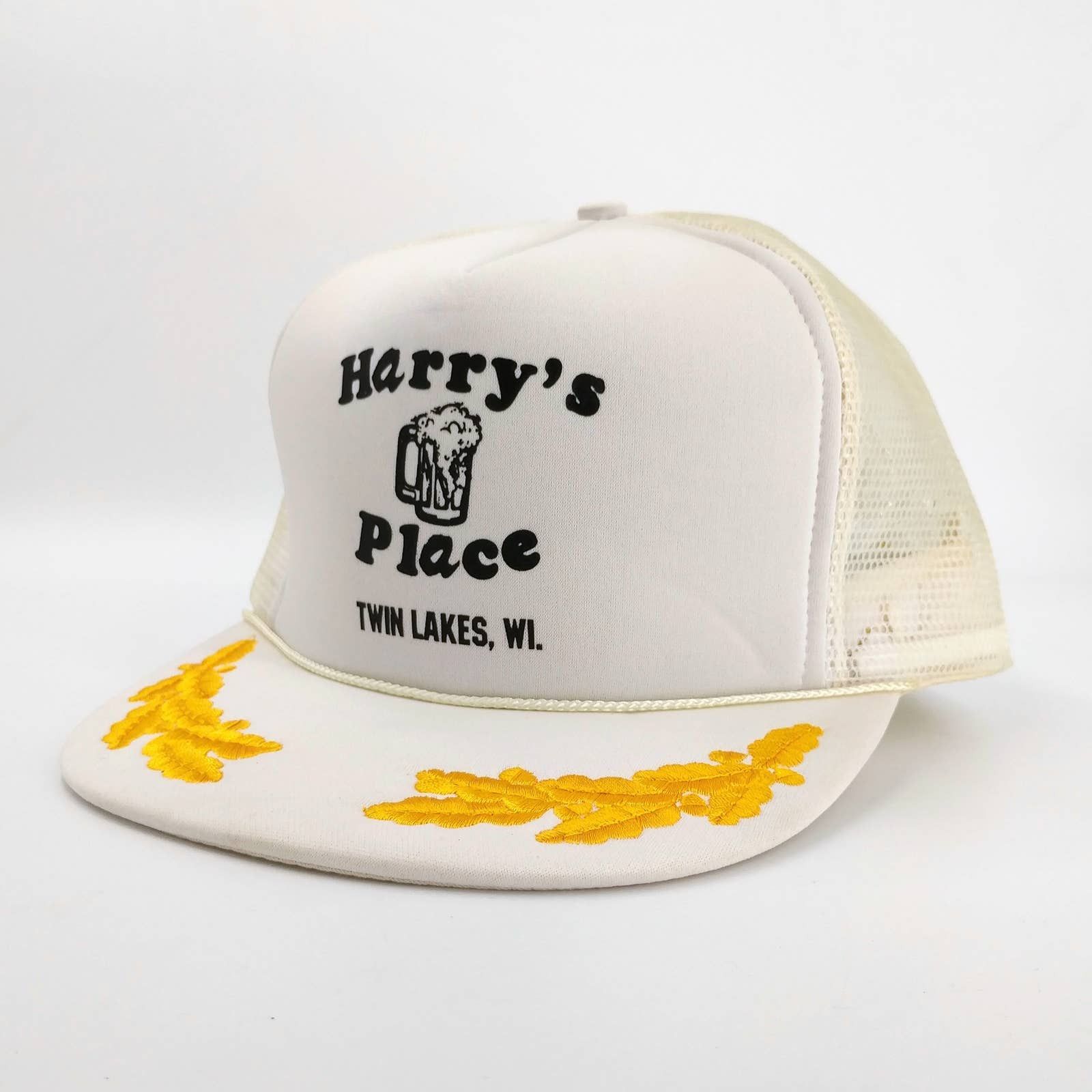Vintage Vintage Harry's Place Snapback Trucker Hat Gold Leaf Brim Size ONE SIZE - 3 Thumbnail