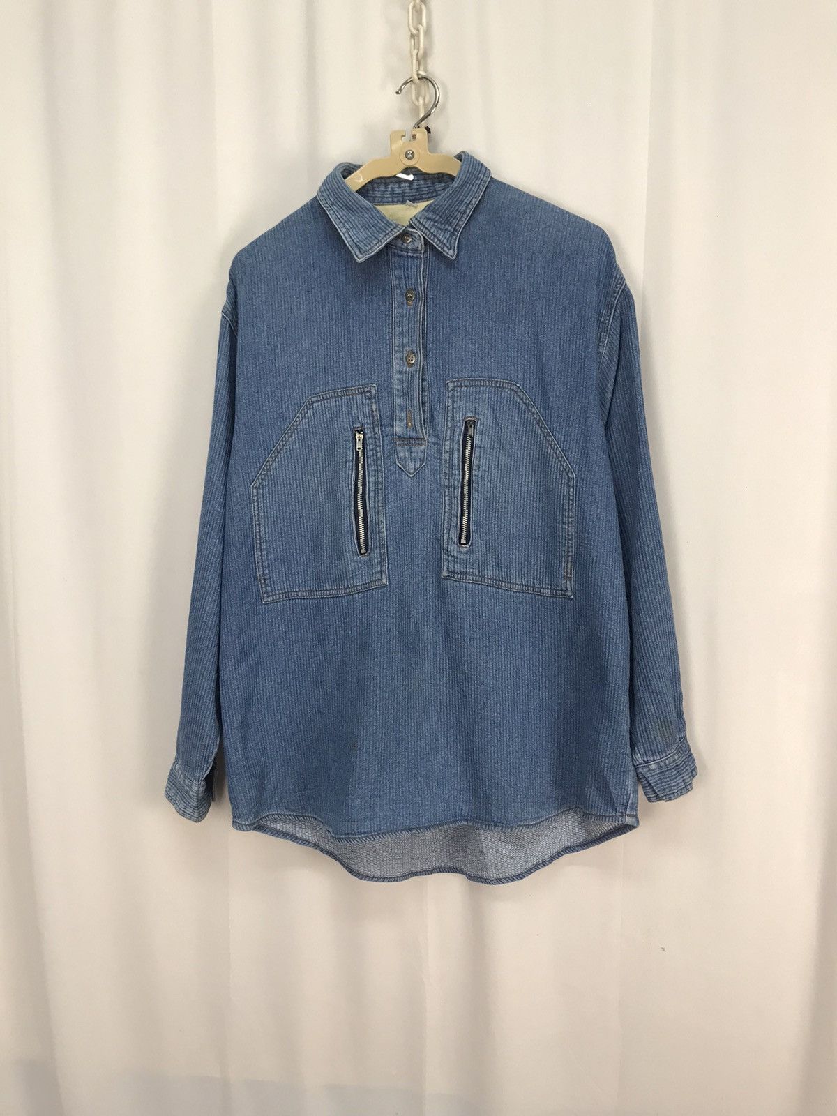 Japanese Brand × Vintage 🔥UNISEX 🔥Vintage pullover denim shirt Size US M / EU 48-50 / 2 - 7 Thumbnail
