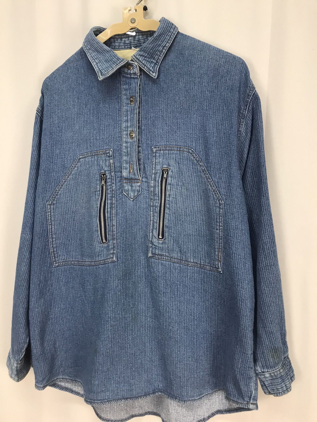 Japanese Brand × Vintage 🔥UNISEX 🔥Vintage pullover denim shirt Size US M / EU 48-50 / 2 - 3 Thumbnail
