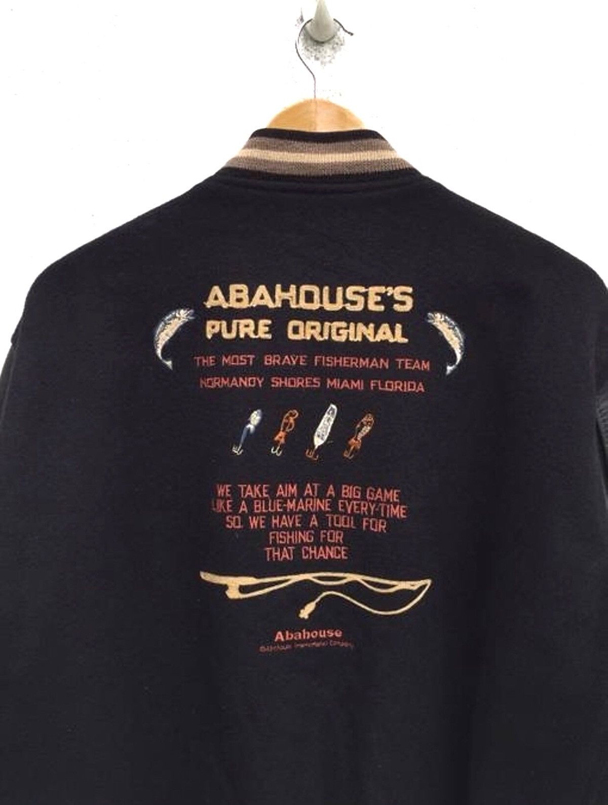 Designer Abahouse Jacket Fisherman Team Sleeve Leather Varsity Jacket Size US M / EU 48-50 / 2 - 6 Thumbnail