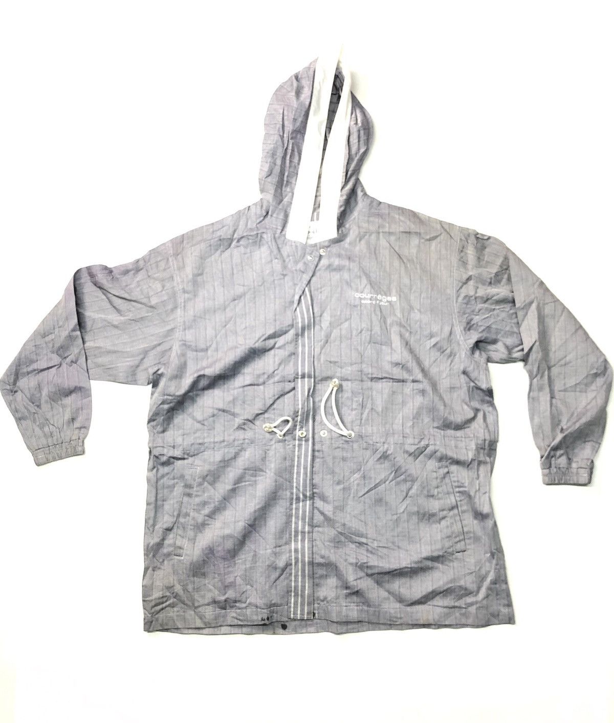image of Vintage Courreges Paris Sport Futur Jacket Hoodie in Grey, Men's (Size Large)