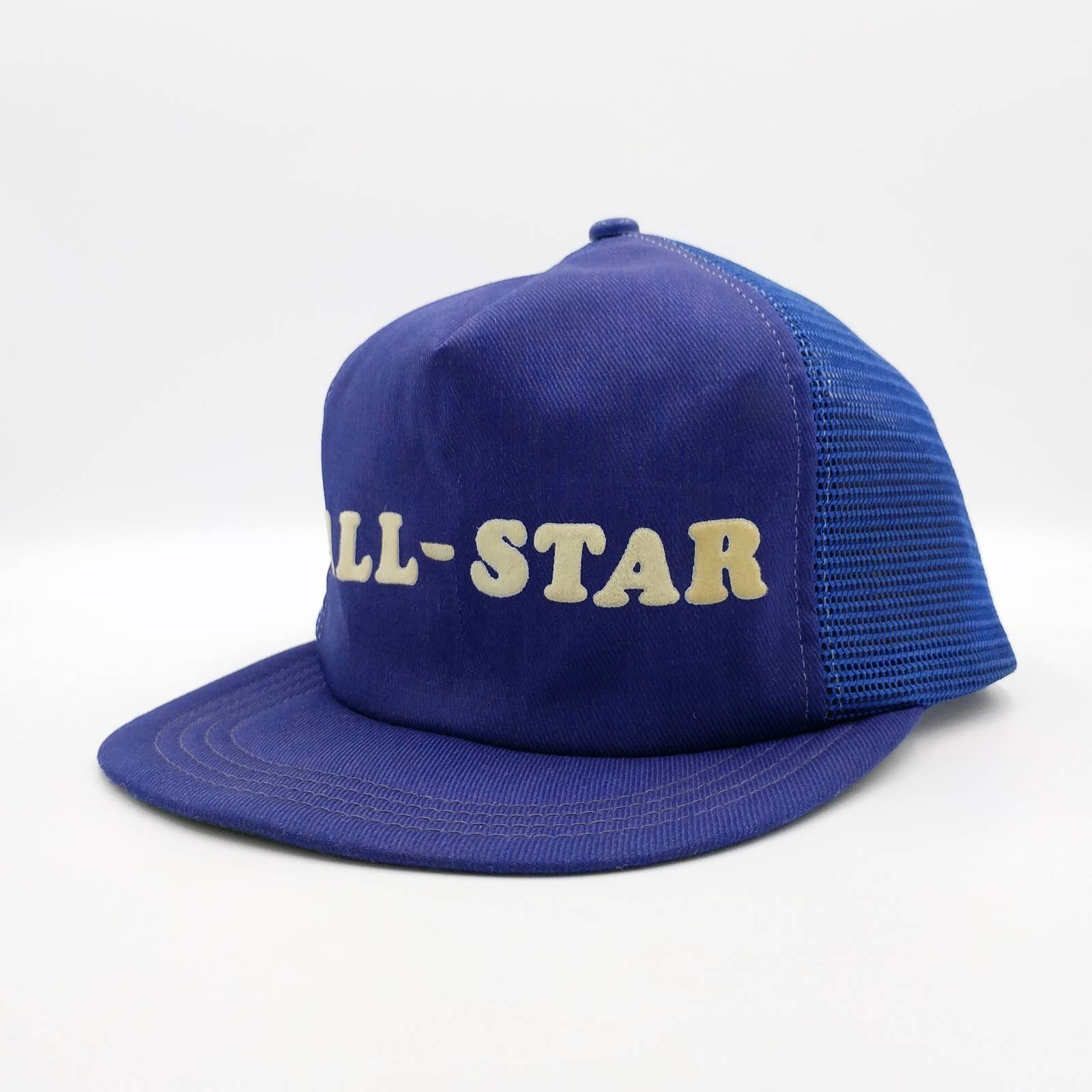 Vintage Vintage ALL-STAR Snapback Trucker Hat Mesh Spellout 70s USA Size ONE SIZE - 3 Thumbnail