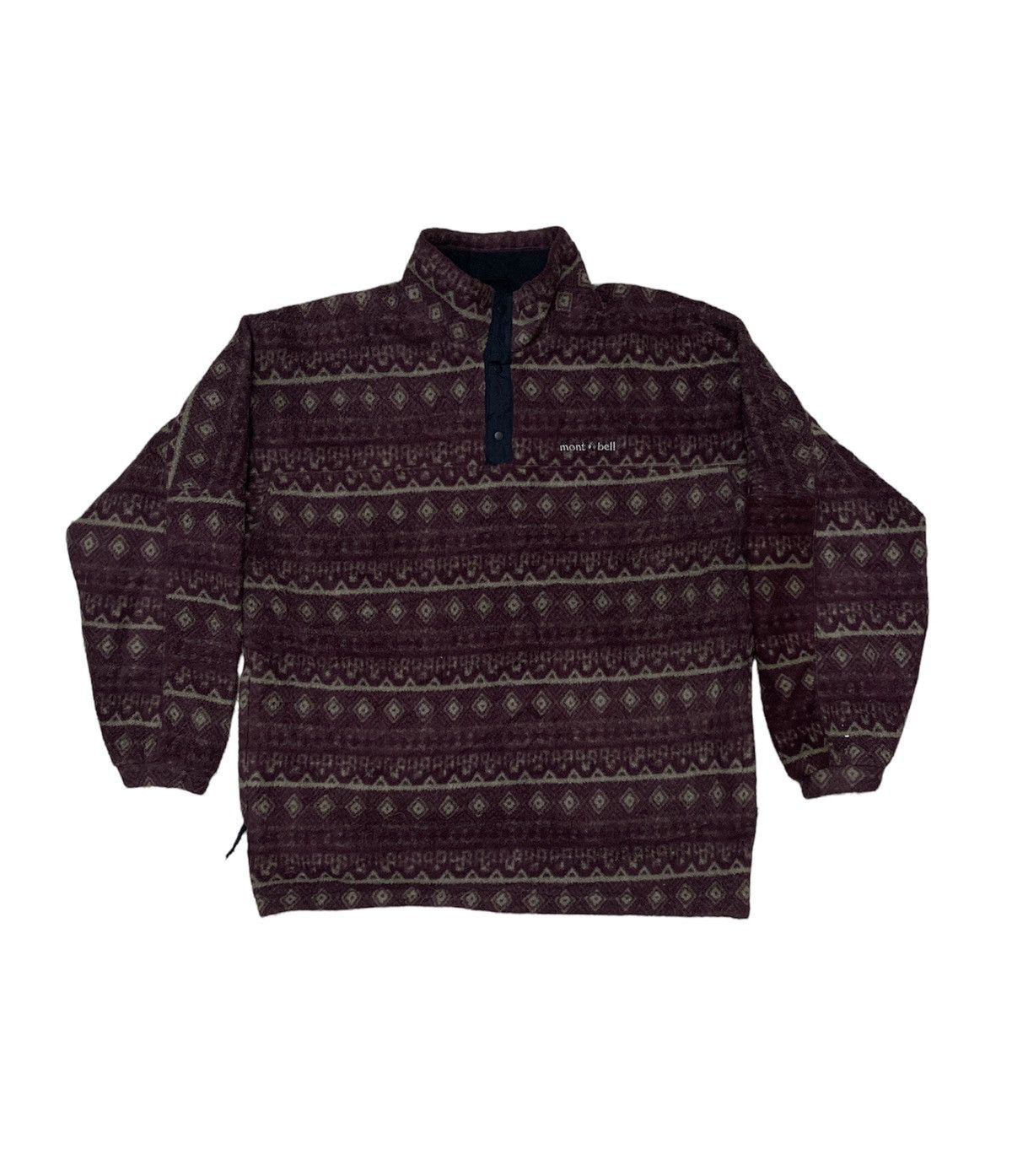 image of Montbell Climaplus Gore Wind Stopper Fleece Jacket Design in Maroon, Men's (Size XL)