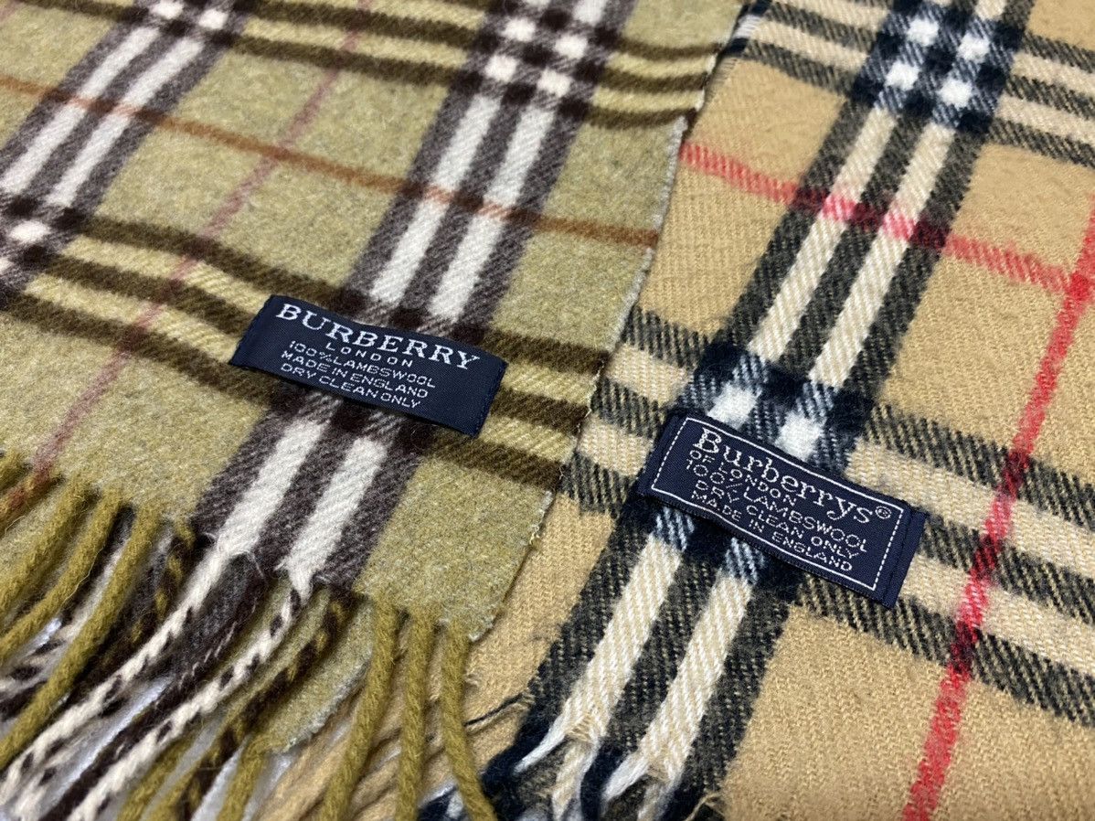 Burberry × Burberry Prorsum Lot 2 Combo 1990s Burberrys Scarf Lambwool Made In England Size ONE SIZE - 7 Thumbnail