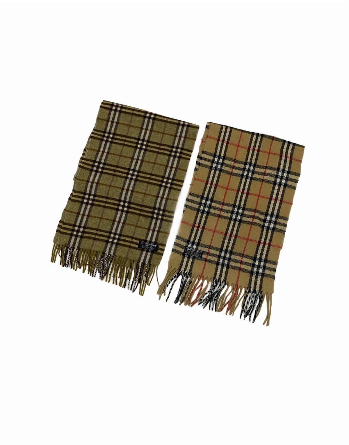 Burberry × Burberry Prorsum Lot 2 Combo 1990s Burberrys Scarf Lambwool Made In England Size ONE SIZE - 2 Thumbnail
