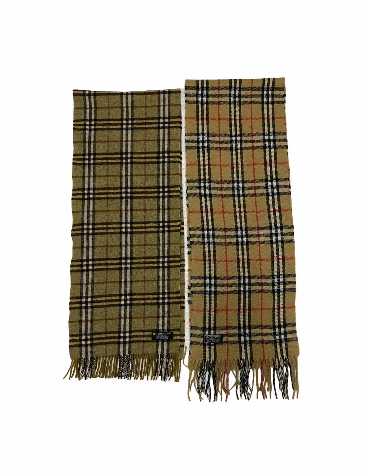 Burberry × Burberry Prorsum Lot 2 Combo 1990s Burberrys Scarf Lambwool Made In England Size ONE SIZE - 1 Thumbnail