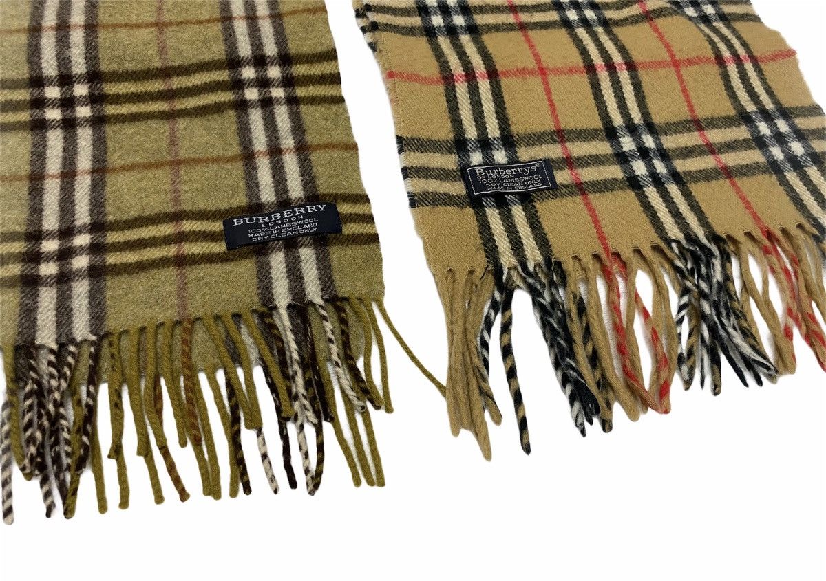 Burberry × Burberry Prorsum Lot 2 Combo 1990s Burberrys Scarf Lambwool Made In England Size ONE SIZE - 6 Thumbnail