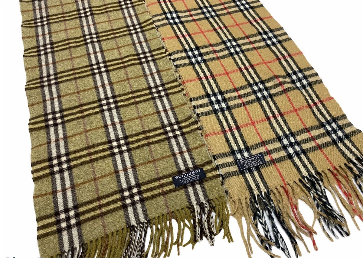 Burberry × Burberry Prorsum Lot 2 Combo 1990s Burberrys Scarf Lambwool Made In England Size ONE SIZE - 5 Thumbnail