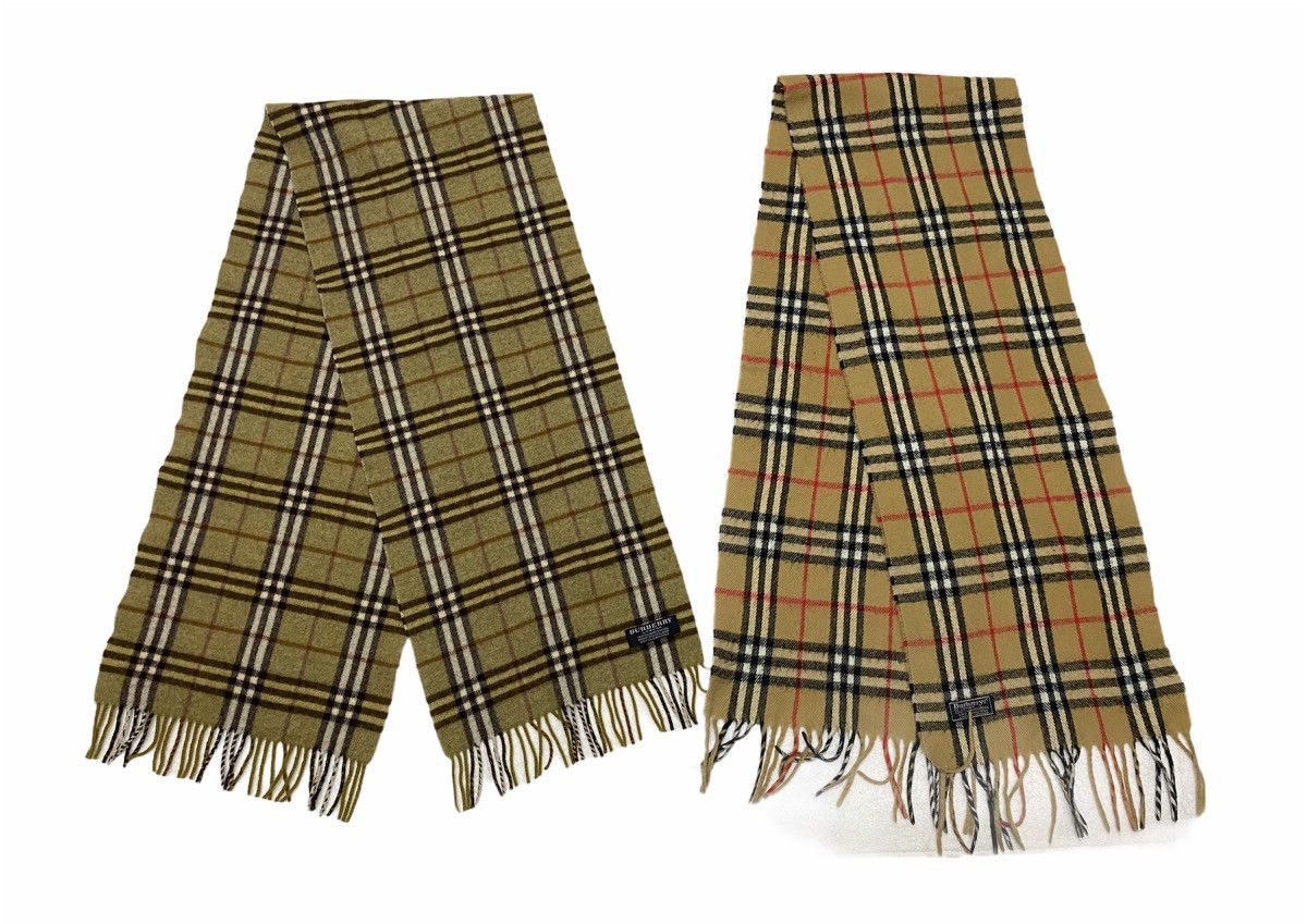 Burberry × Burberry Prorsum Lot 2 Combo 1990s Burberrys Scarf Lambwool Made In England Size ONE SIZE - 3 Thumbnail