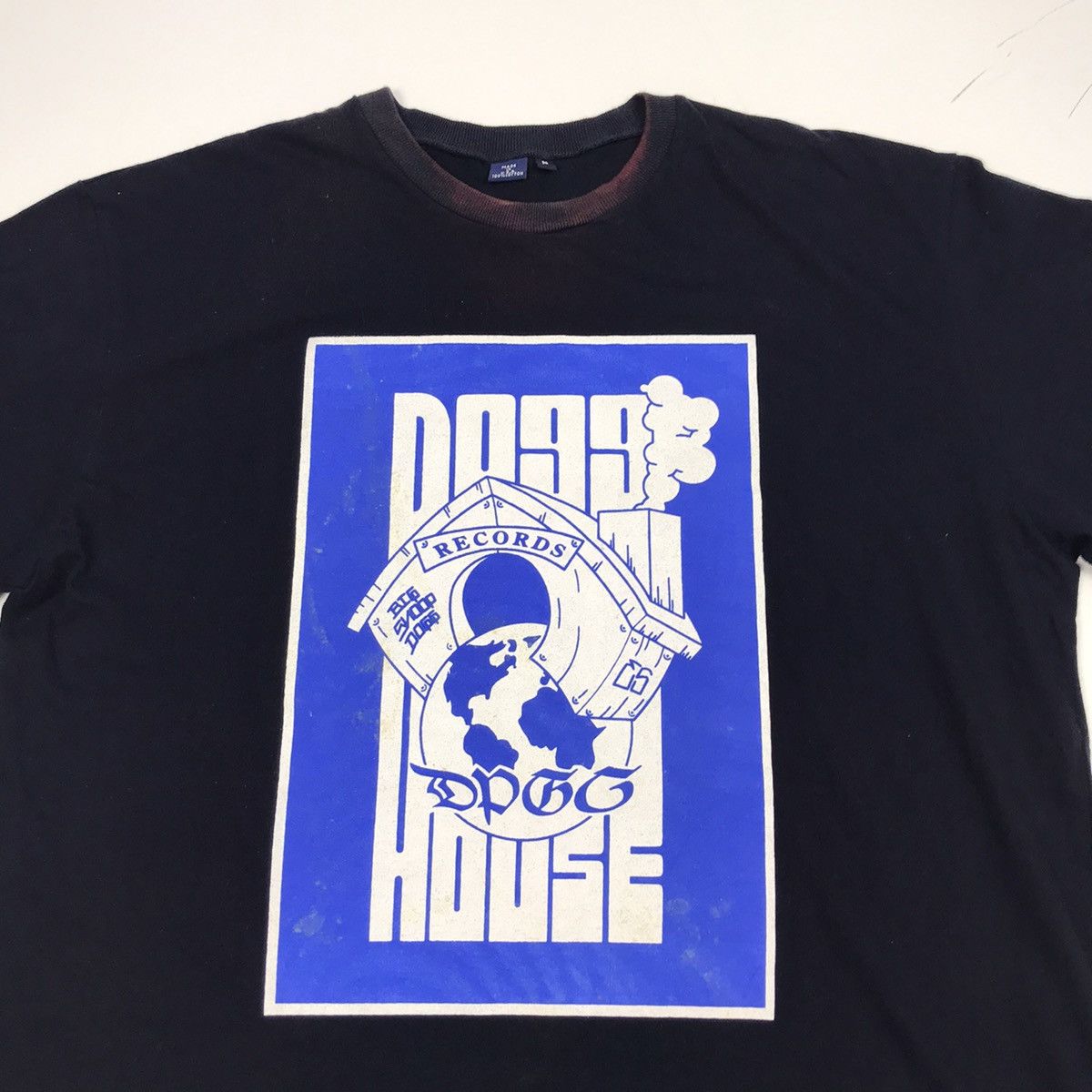 image of Rap Tees x Snoop Dogg Dogg House Record Snoop Dogg Tshirt in Navy, Men's (Size XL)