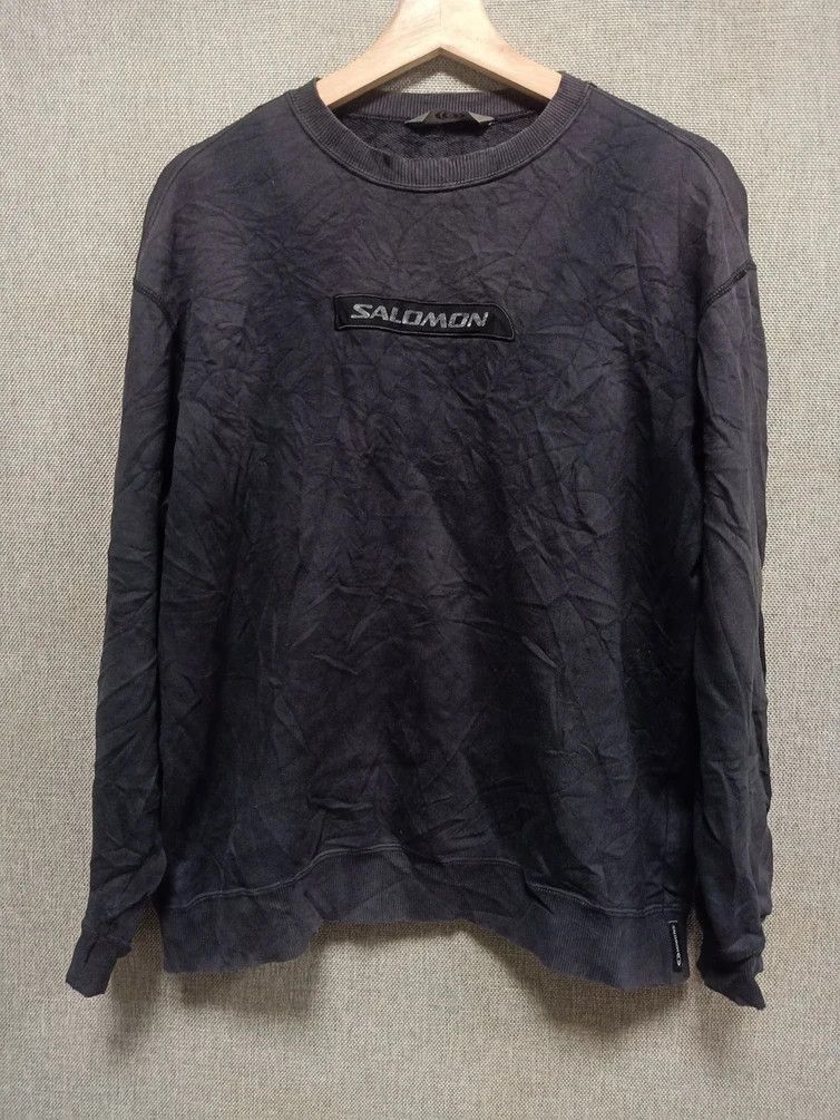 vintage sweatshirt salomon logo embroidery