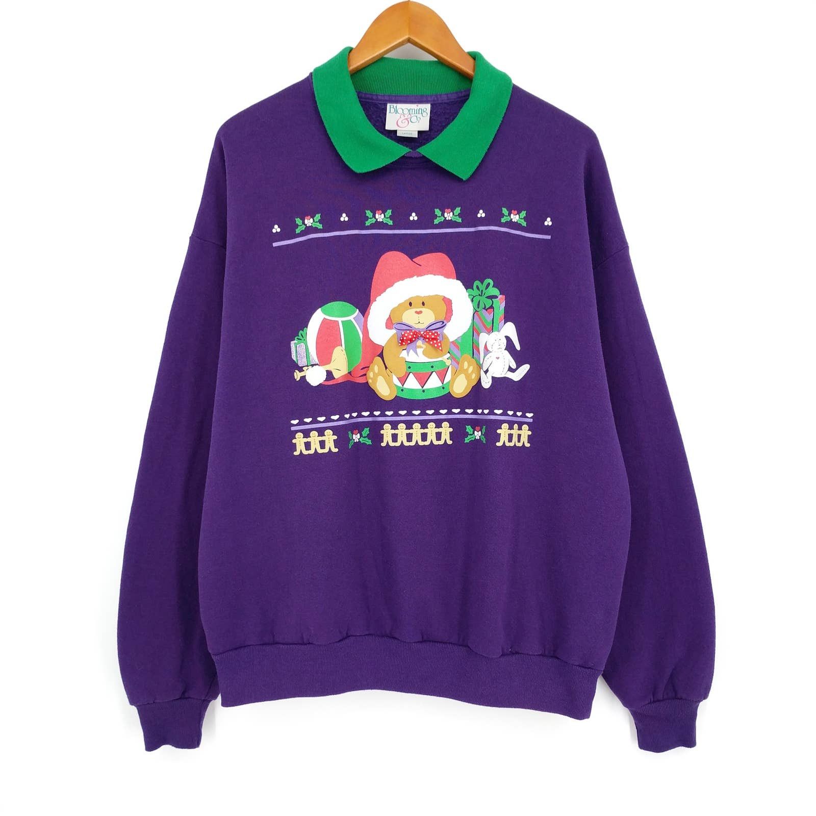Other × Vintage Vintage Christmas Teddy Bear Holiday Sweatshirt Fleece Size US L / EU 52-54 / 3 - 1 Thumbnail