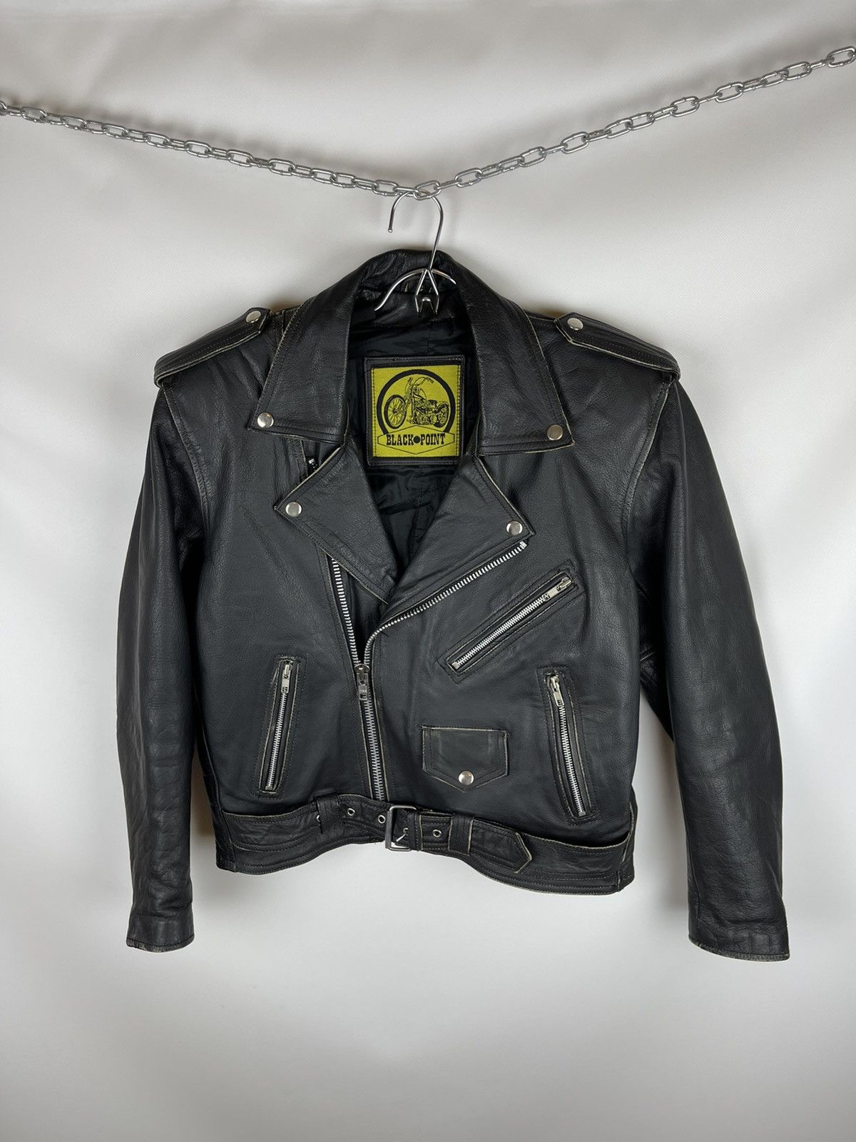 Genuine Leather Black Point vintage real leather biker jacket 90s Size US S / EU 44-46 / 1 - 8 Thumbnail