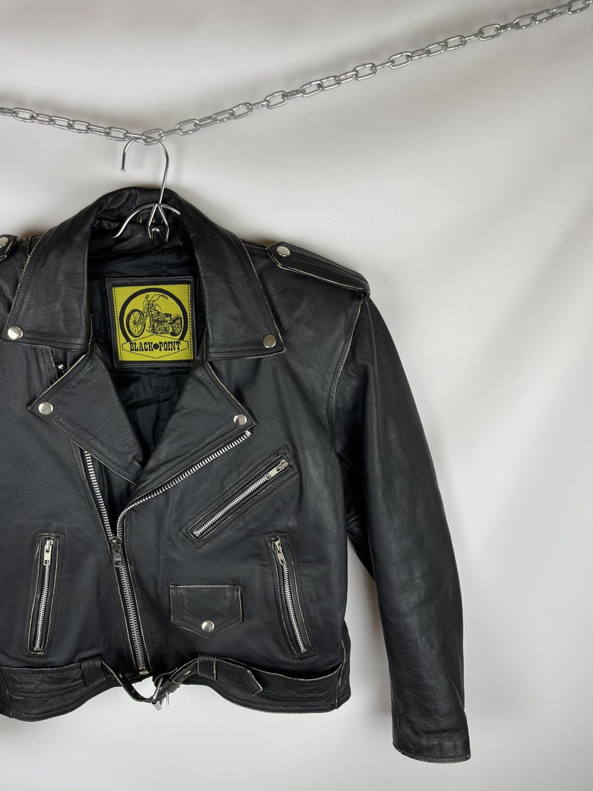 Genuine Leather Black Point vintage real leather biker jacket 90s Size US S / EU 44-46 / 1 - 4 Thumbnail
